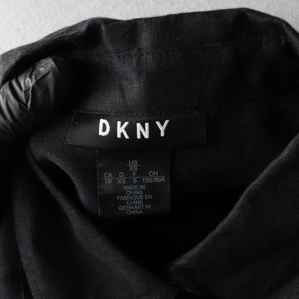 디케이엔와이 DKNY 린넨100% 포켓 셔츠 블랙 XS 상세 이미지 3
