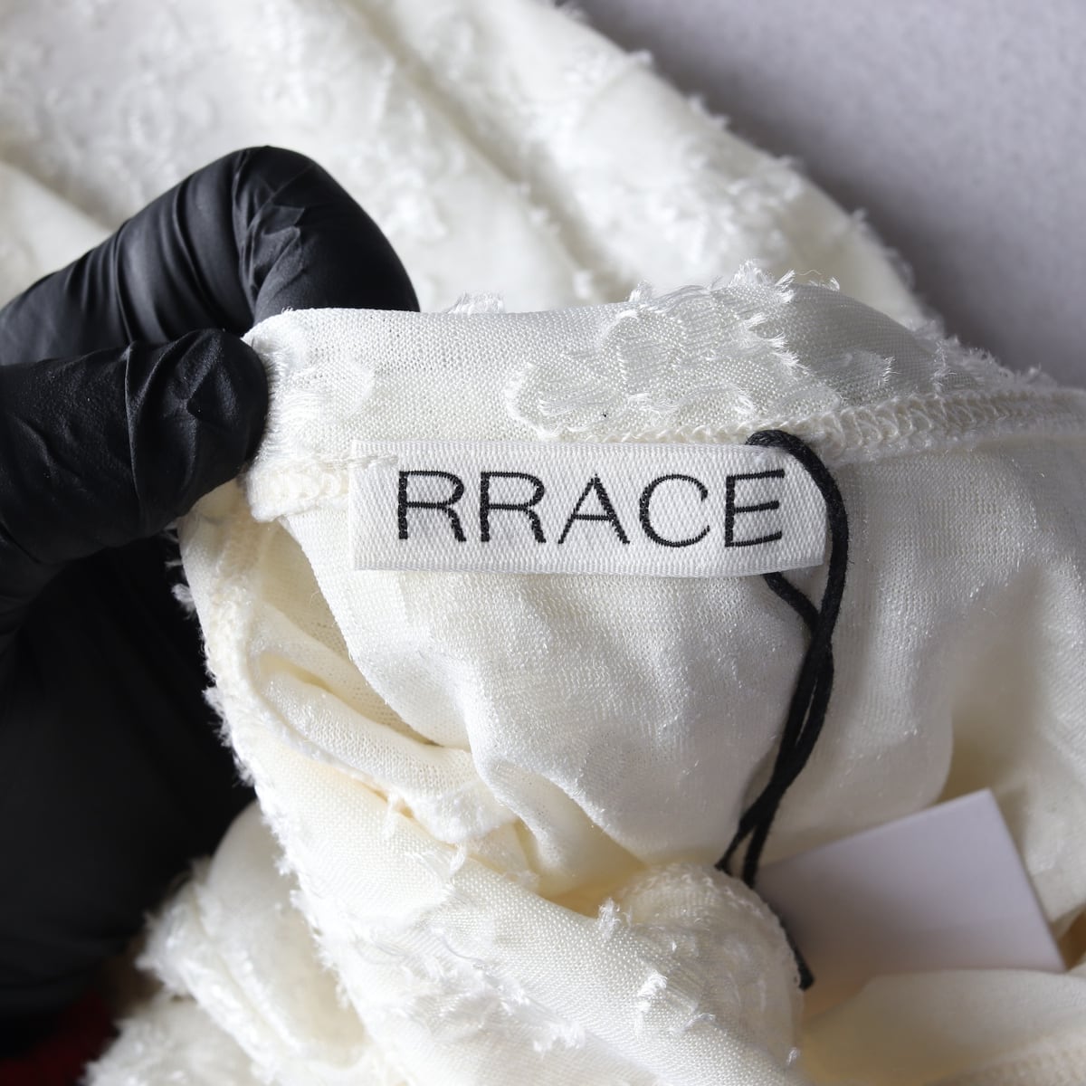 (새상품) 레이스 RRACE 자카드 시스루 하이넥 플로럴 긴팔 티셔츠 상세 이미지 3