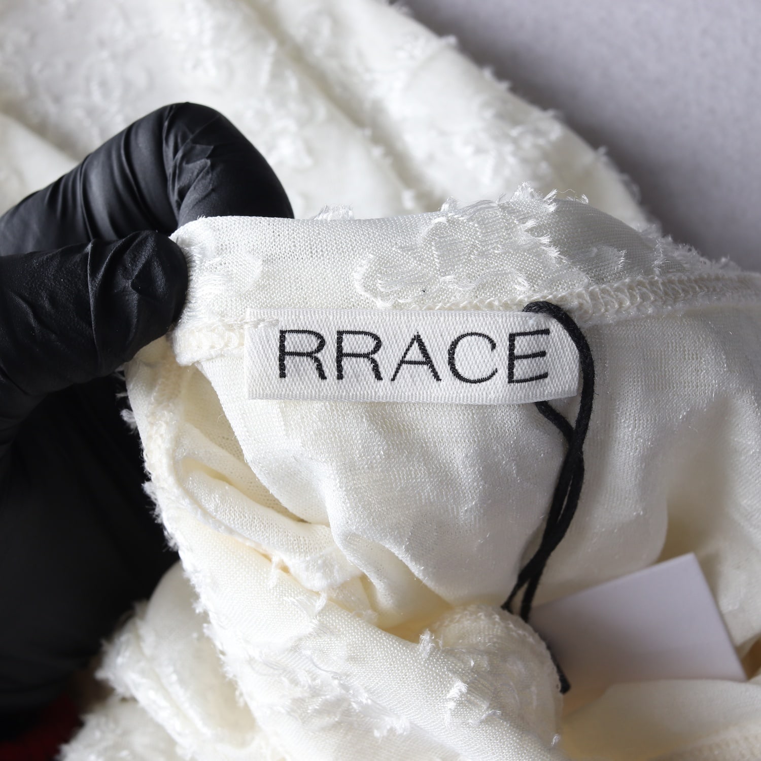 (새상품) 레이스 RRACE 자카드 시스루 하이넥 플로럴 긴팔 티셔츠 이미지 3