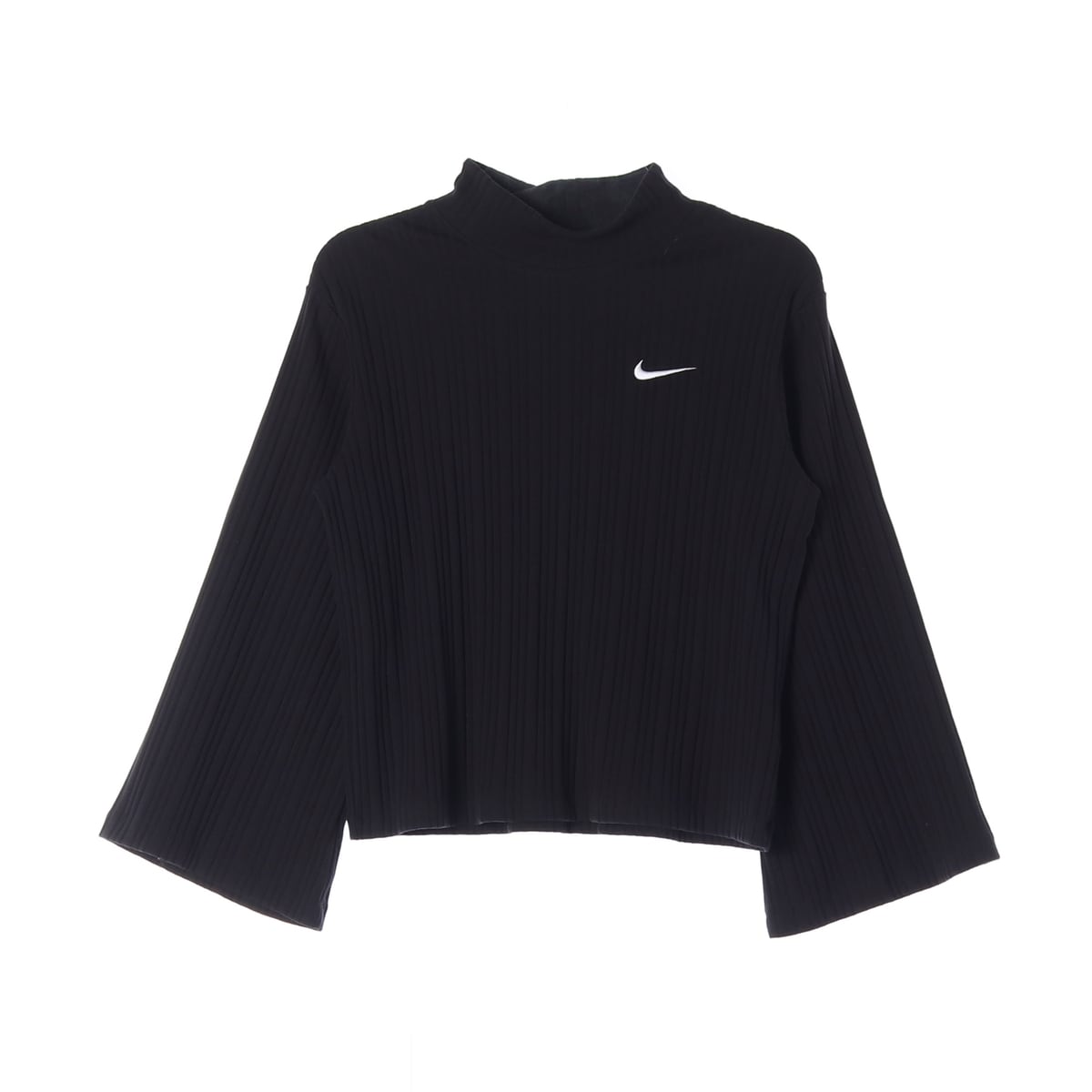 나이키 22FW 블랙 크롭핏 와이드 슬리브 플리츠 긴팔 티셔츠 M 상세 이미지 1