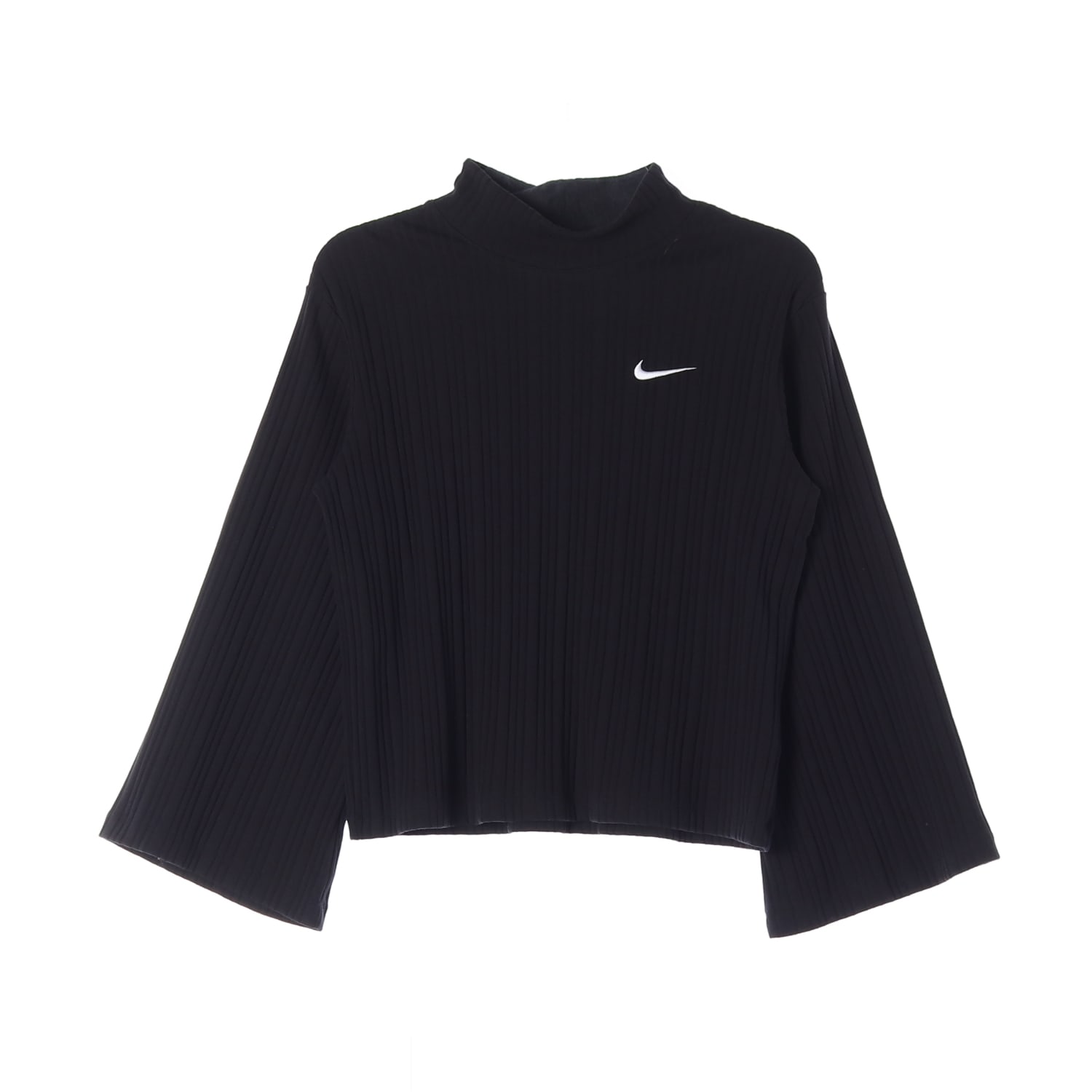 나이키 22FW 블랙 크롭핏 와이드 슬리브 플리츠 긴팔 티셔츠 M 이미지 1