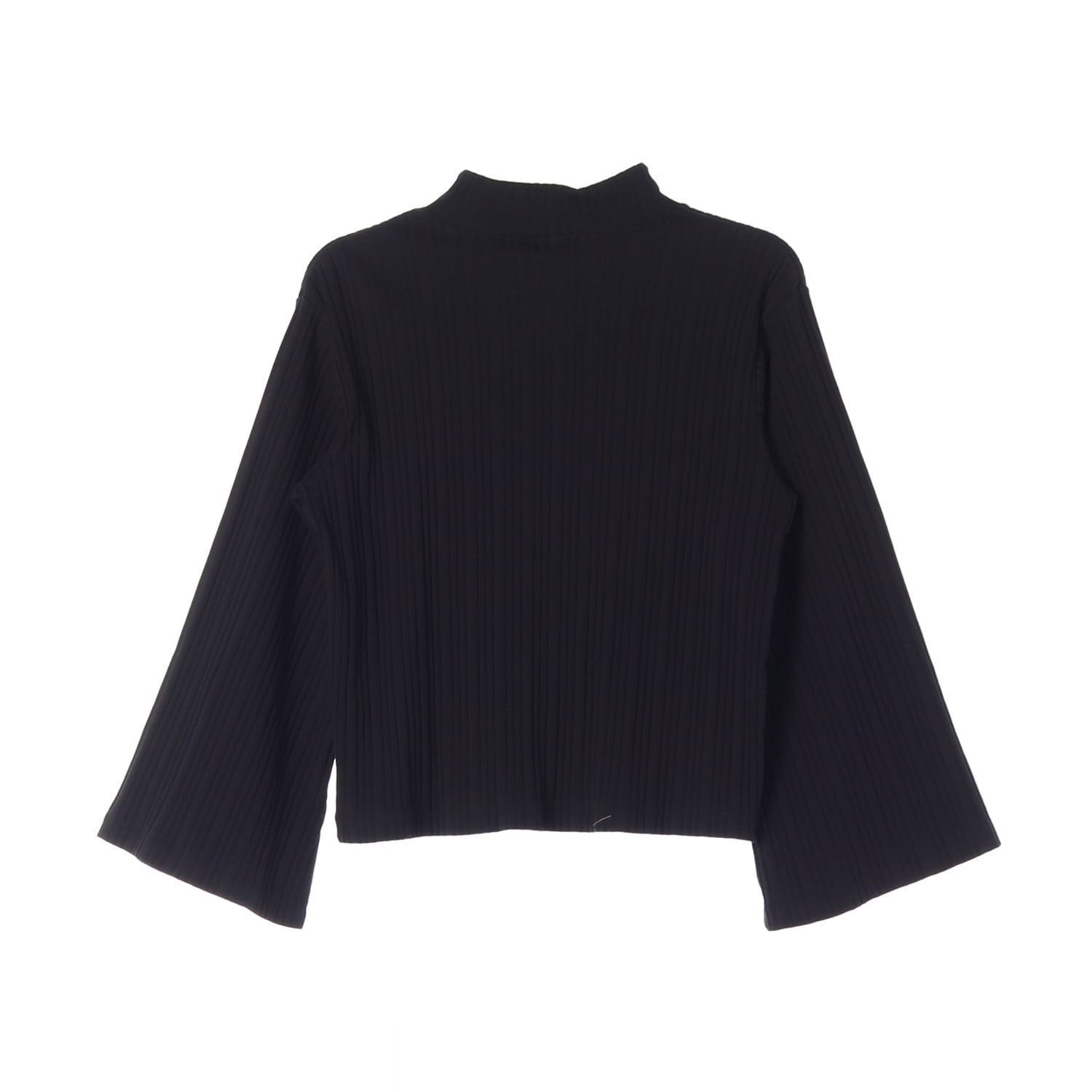 나이키 22FW 블랙 크롭핏 와이드 슬리브 플리츠 긴팔 티셔츠 M 이미지 2
