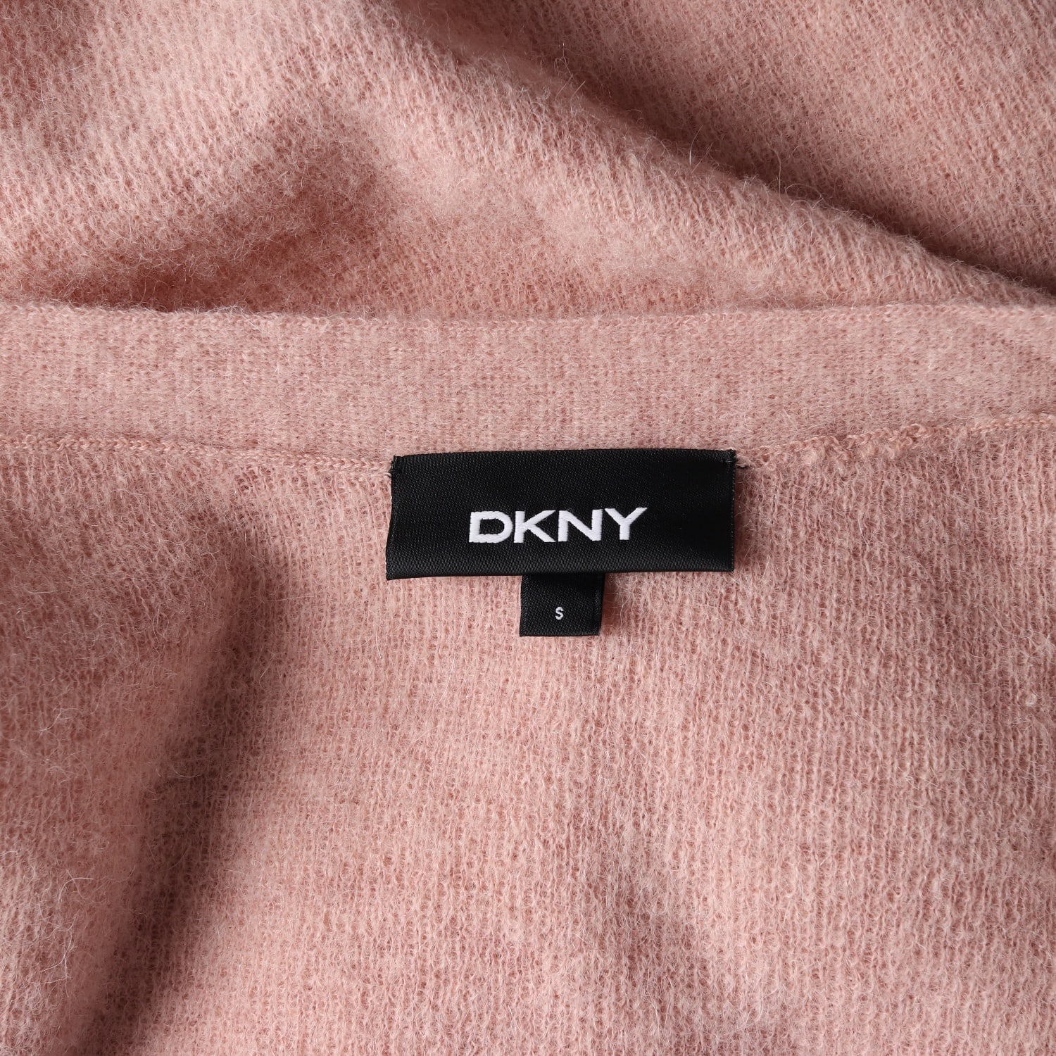 디케이엔와이 DKNY 울 알파카 리본 랩 타이 가디건 핑크 이미지 3