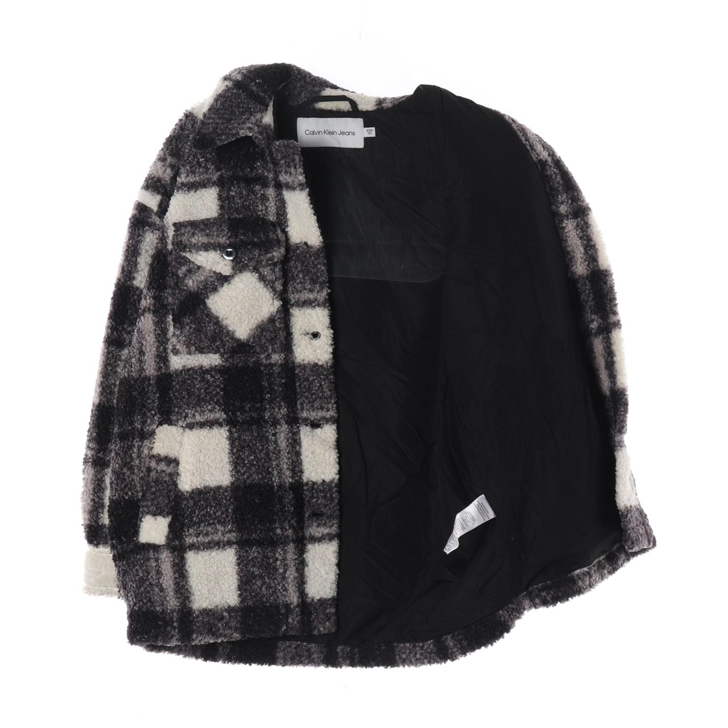 캘빈클라인 진 22FW 체크 플리스 퍼 셔킷 재킷 이미지 2