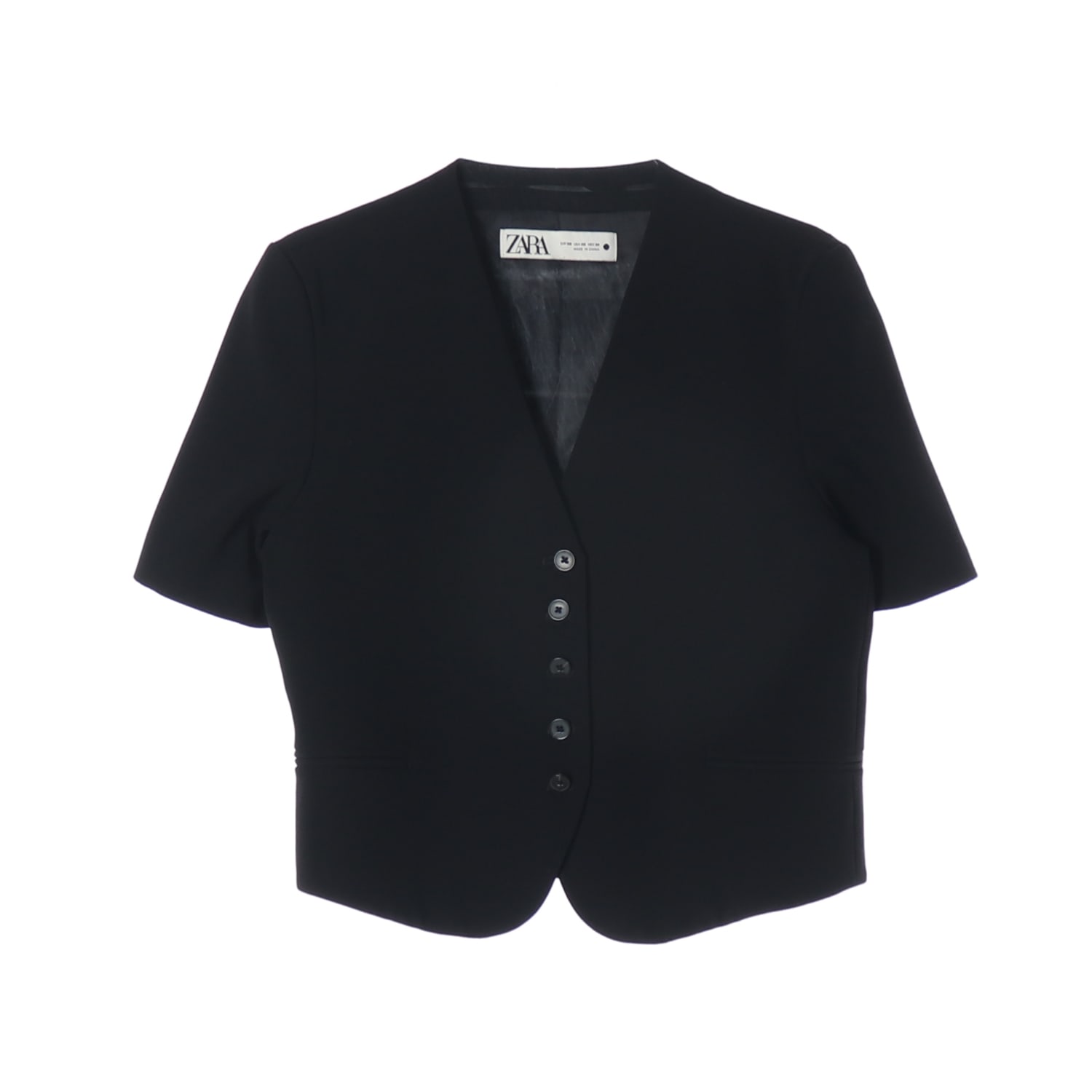 자라 카라리스 브이넥 버튼업 숏 슬리브 블레이저 반팔 재킷  이미지 1