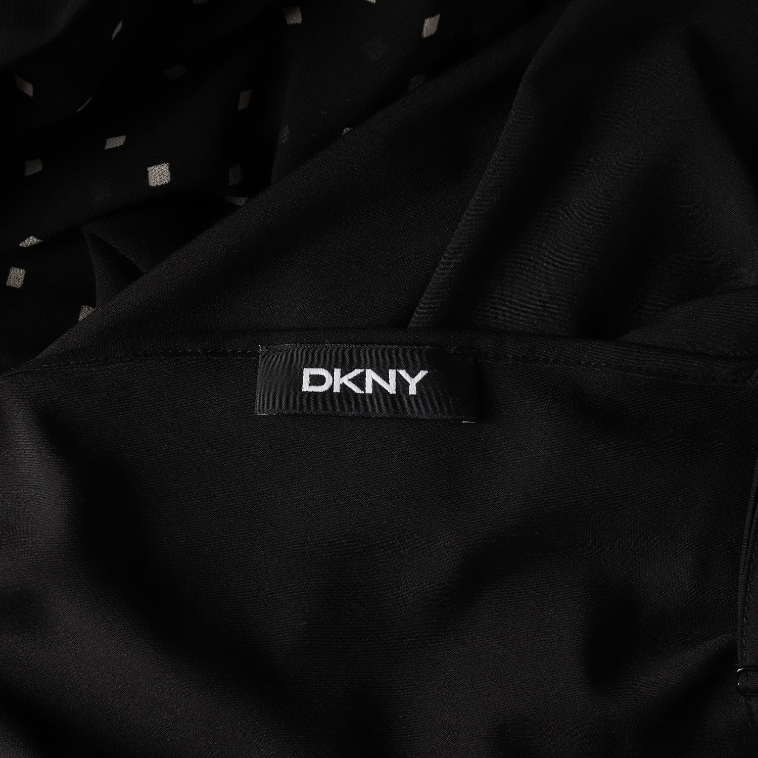 디케이엔와이 DKNY 도트 패턴 시스루 레이어드 셔츠 롱 원피스 블랙  이미지 6