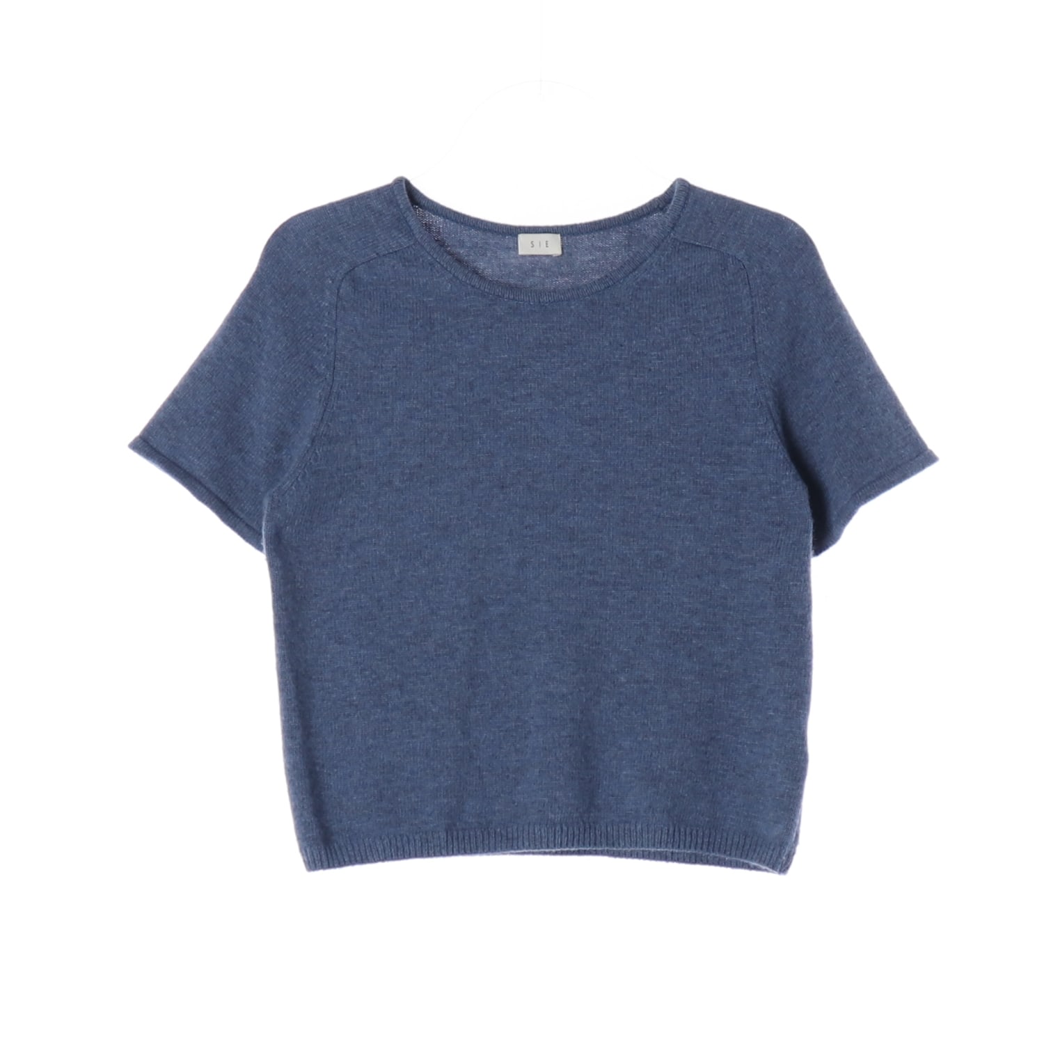 시에 SIE 울 캐시미어 반팔 니트 모어 하프 슬리브 마린 블루  이미지 1