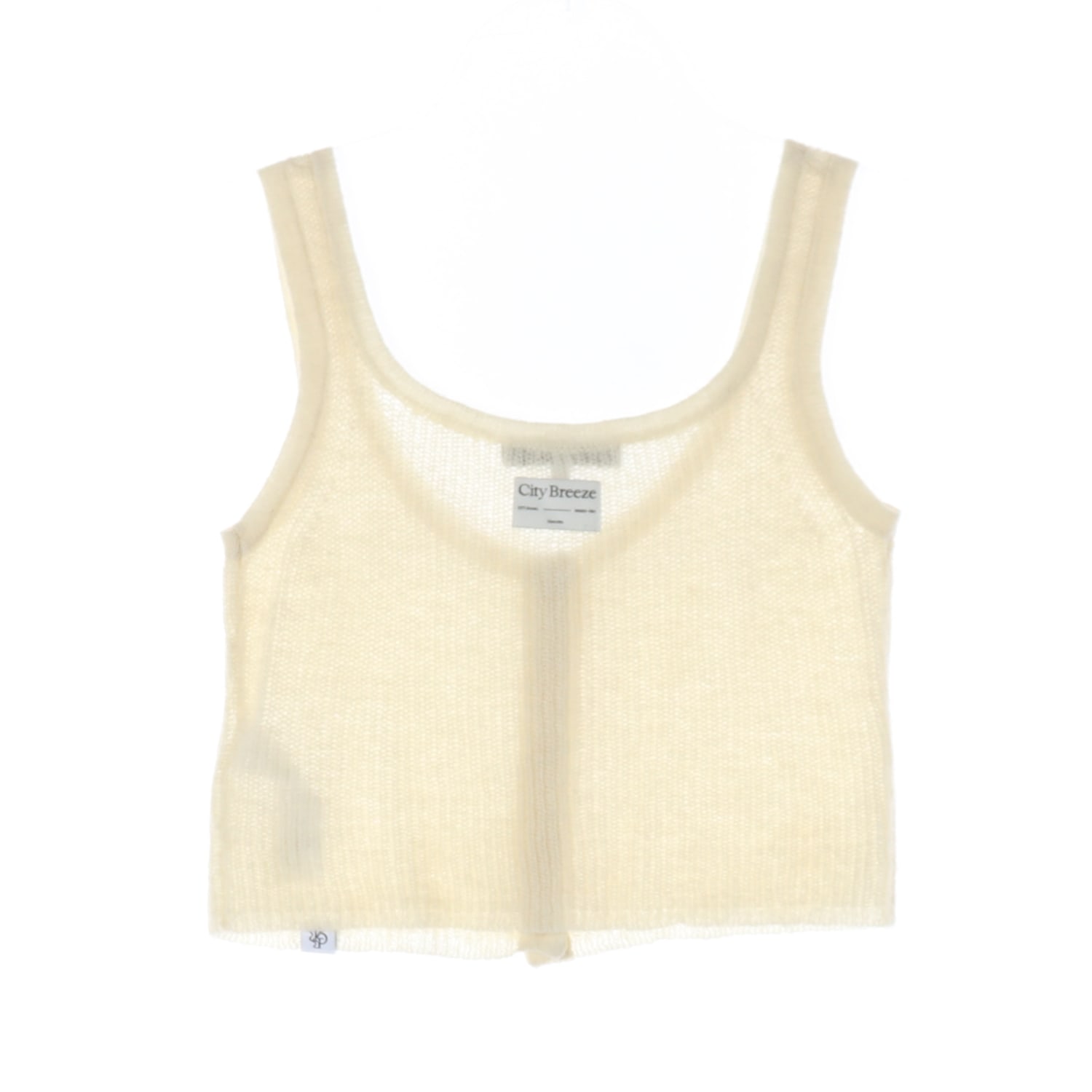 시티브리즈 크롭 모헤어 니트 민소매 탑 이미지 2