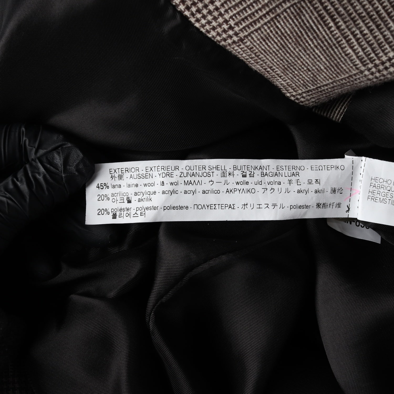 자라 체크 패턴 더블 버튼 울 블레이저 재킷 브라운 이미지 5