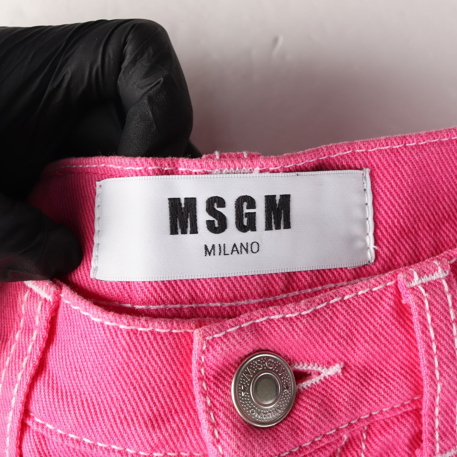 엠에스지엠 MSGM 데님 A라인 스커트 치마  핫핑크  이미지 3
