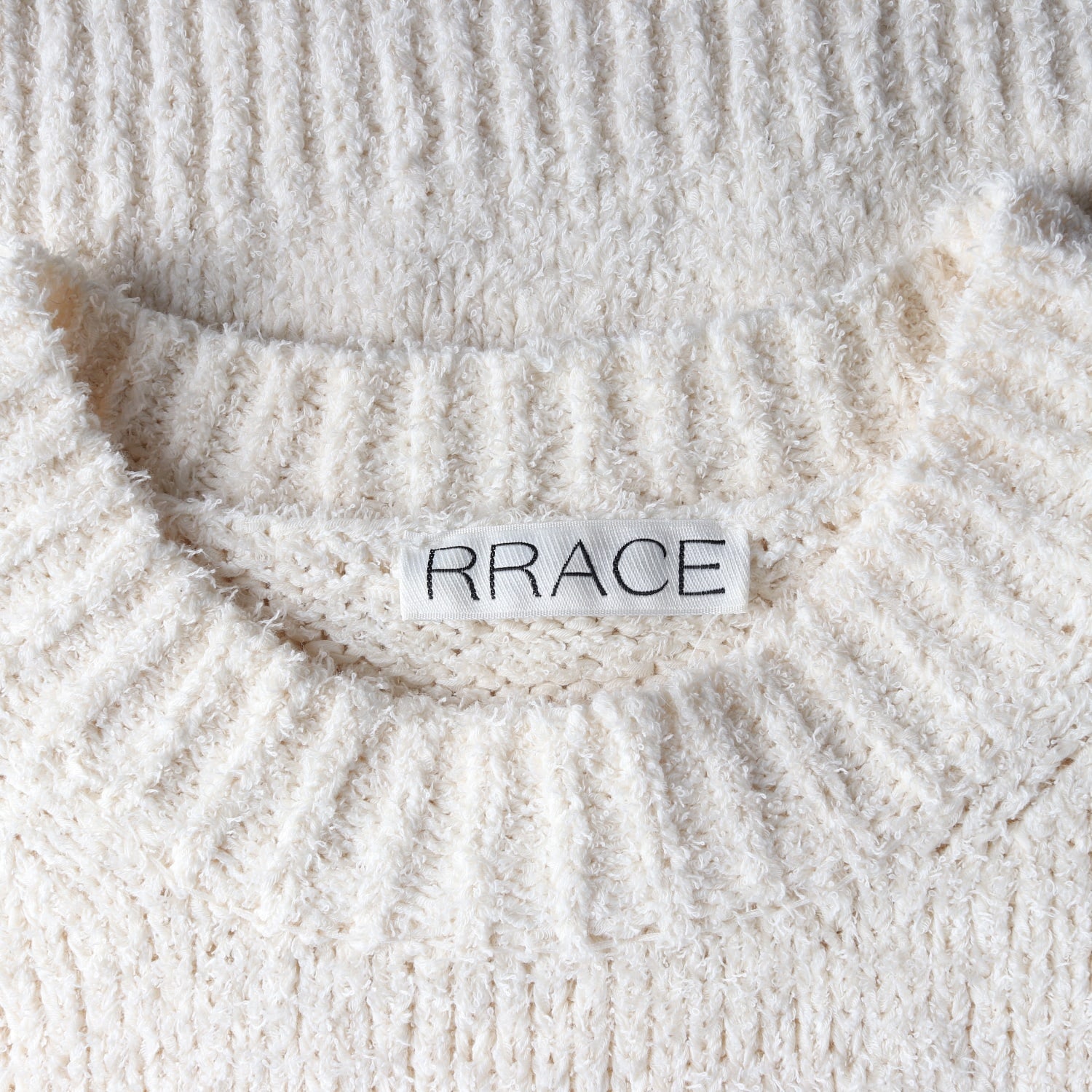 레이스 RRACE 크로셰 케이블 울 반팔 니트 아이보리  이미지 3