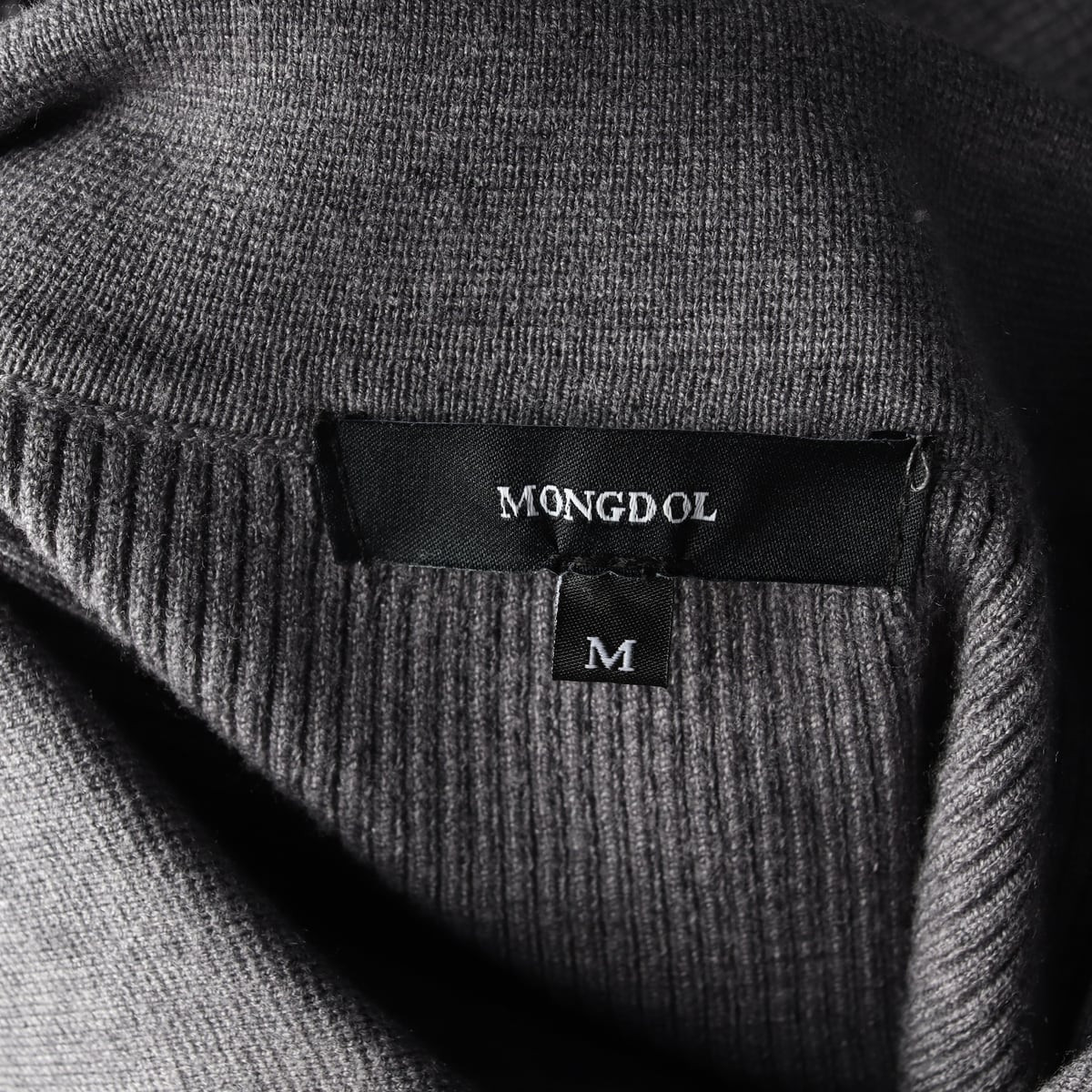 몽돌 24FW 리브 카라 버튼 니트 골지 가디건 그레이  상세 이미지 3