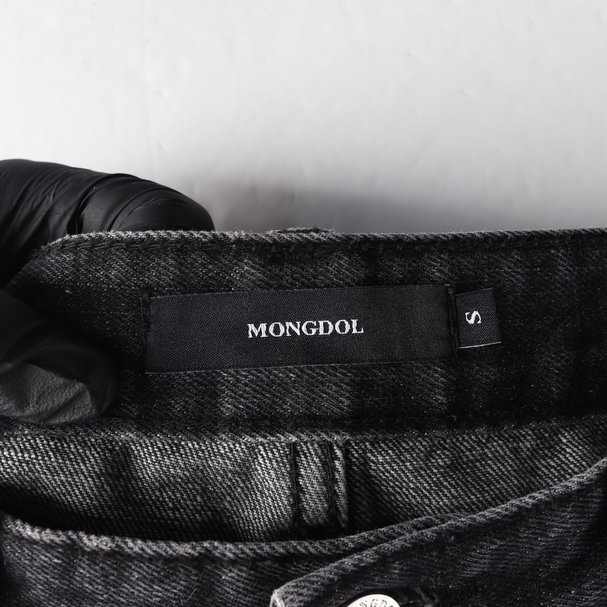 몽돌 스트레이트핏 데님 팬츠 청바지 워시드 블랙 상세 이미지 3