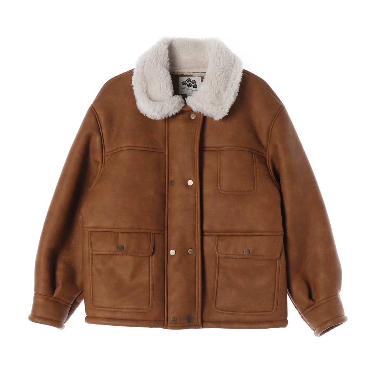 시눈 24FW 빈티지 무스탕 재킷 라이트 브라운 상세 이미지 1
