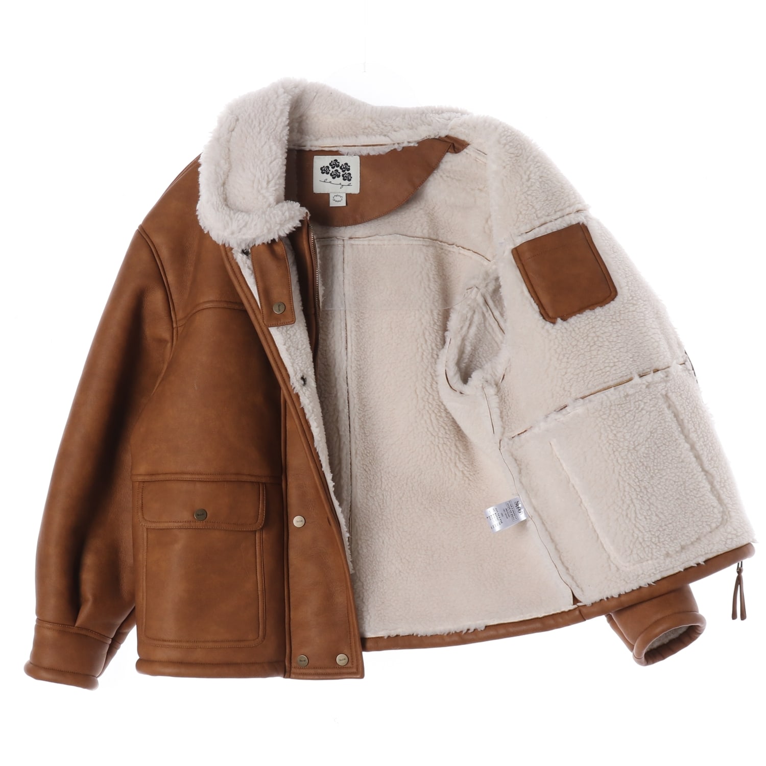 시눈 24FW 빈티지 무스탕 재킷 라이트 브라운 이미지 2