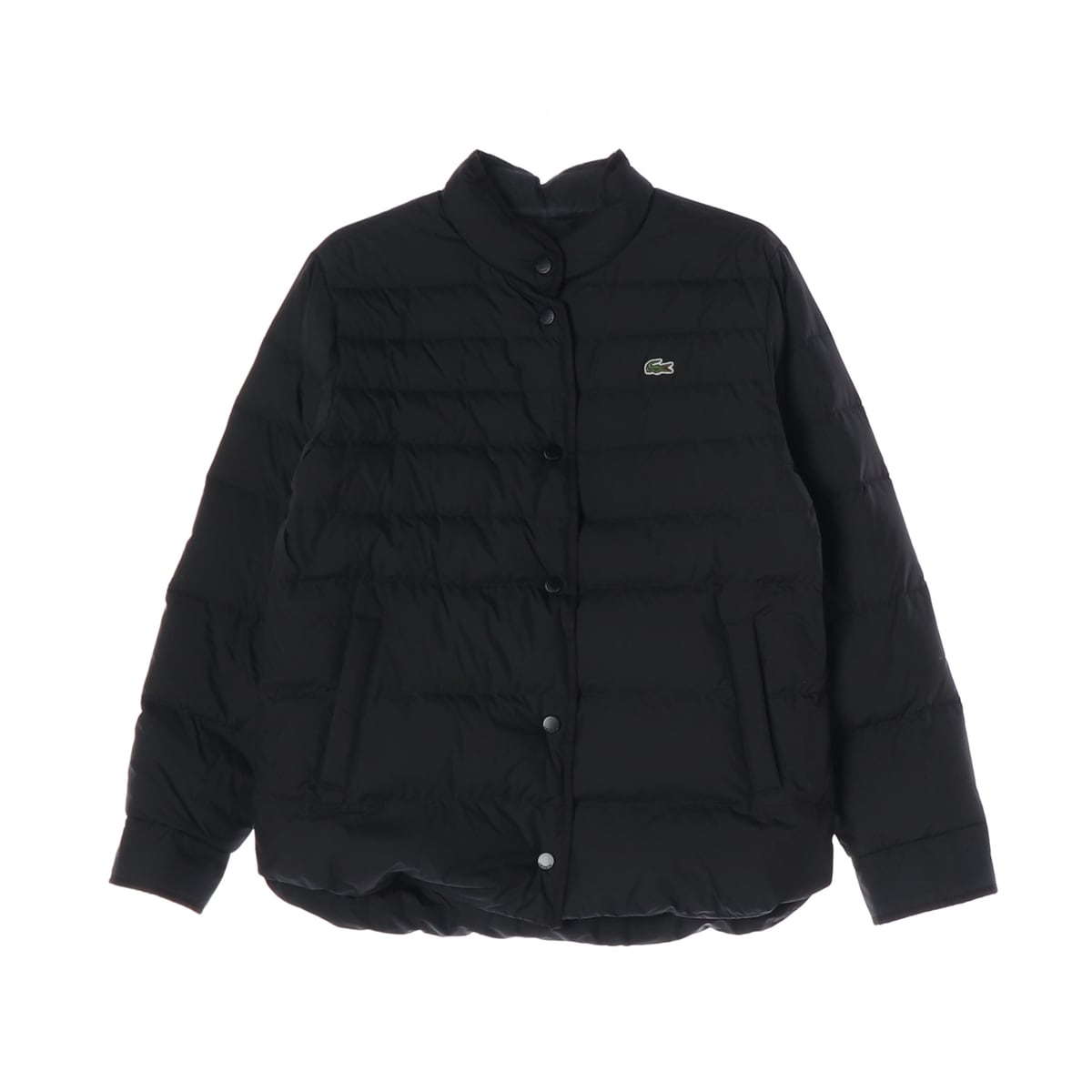 라코스테 22FW 구스다운 퀼팅 경량 다운 숏 패딩 재킷 블랙 상세 이미지 1