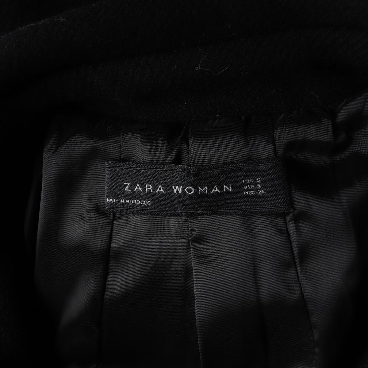 자라 벨트 사이드 지퍼 울 숏 코트 재킷 자켓 블랙  상세 이미지 3