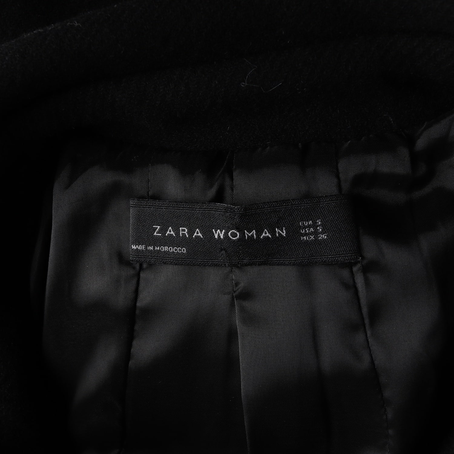 자라 벨트 사이드 지퍼 울 숏 코트 재킷 자켓 블랙  이미지 3