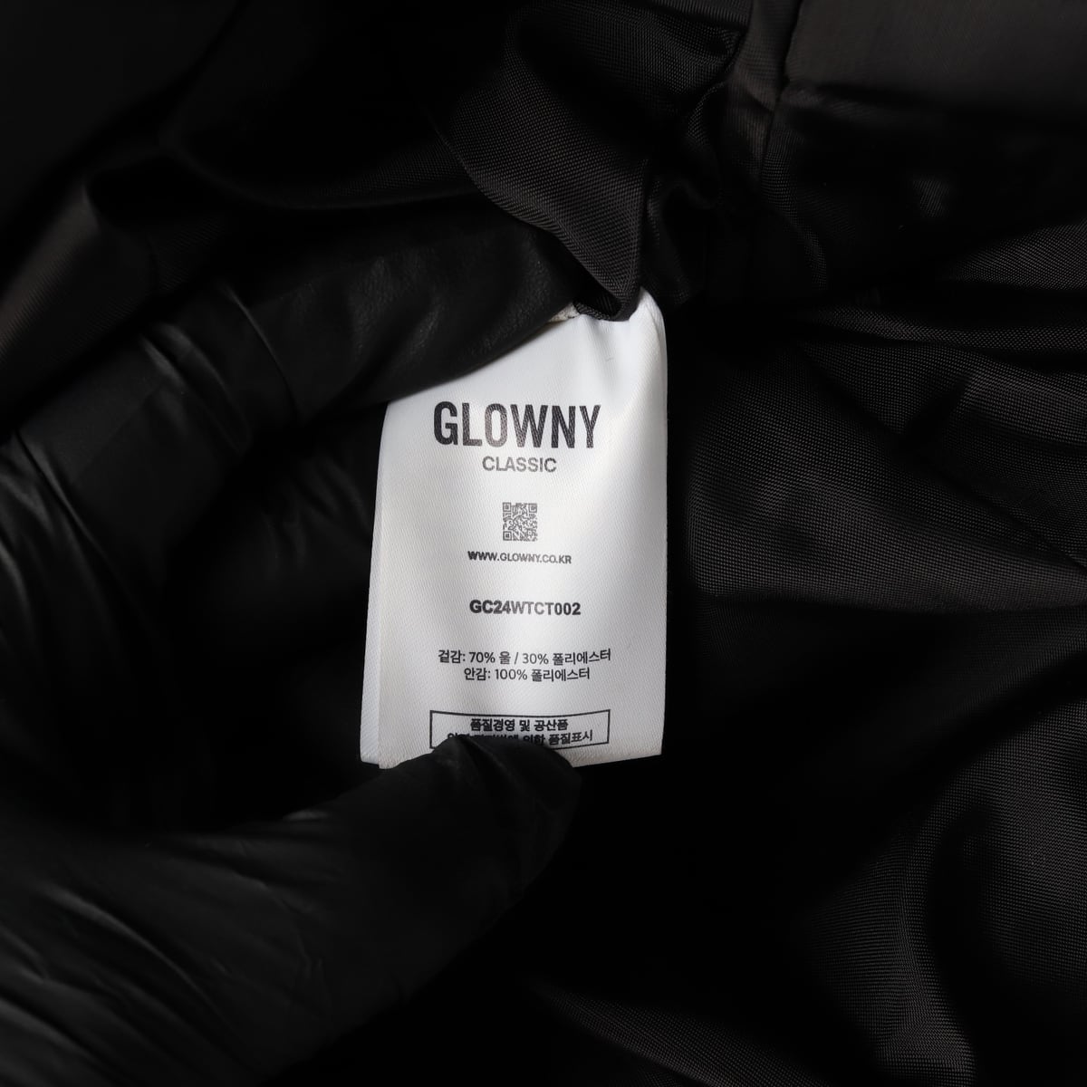 (새상품)글로니 24FW G클래식 울 롱 코트 블랙 상세 이미지 5