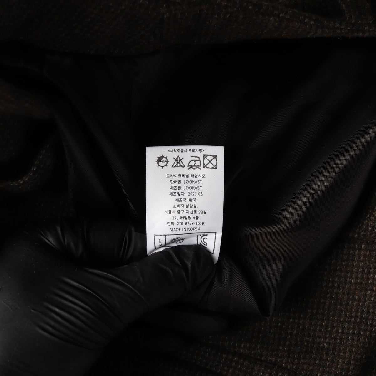 룩캐스트 23FW 울 블렌드 체크 핀턱 쇼츠 겨울 반바지 숏팬츠 상세 이미지 5