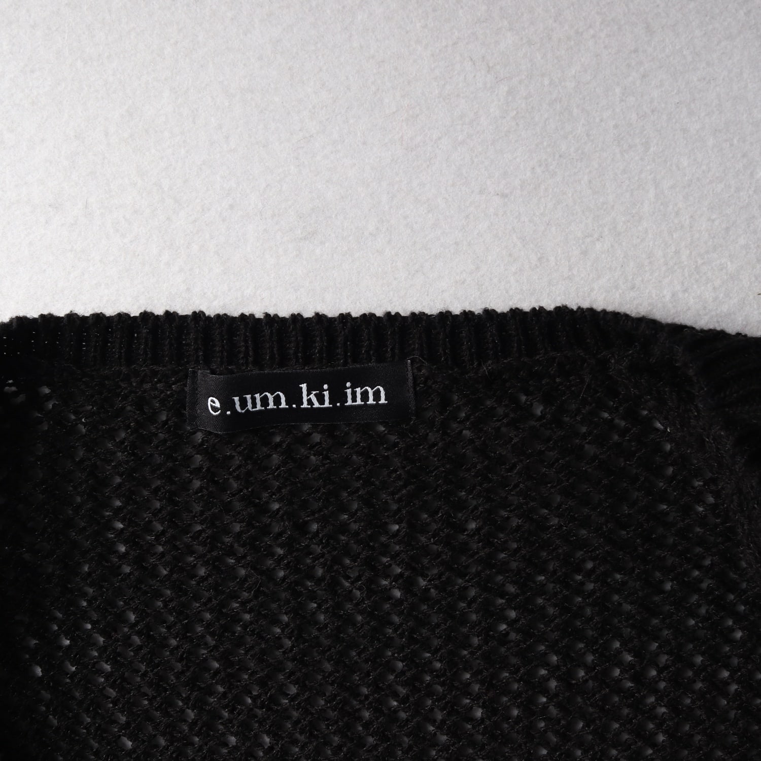 으음키임 EMKM 24SS 니트 볼레로 가디건 블랙 이미지 3