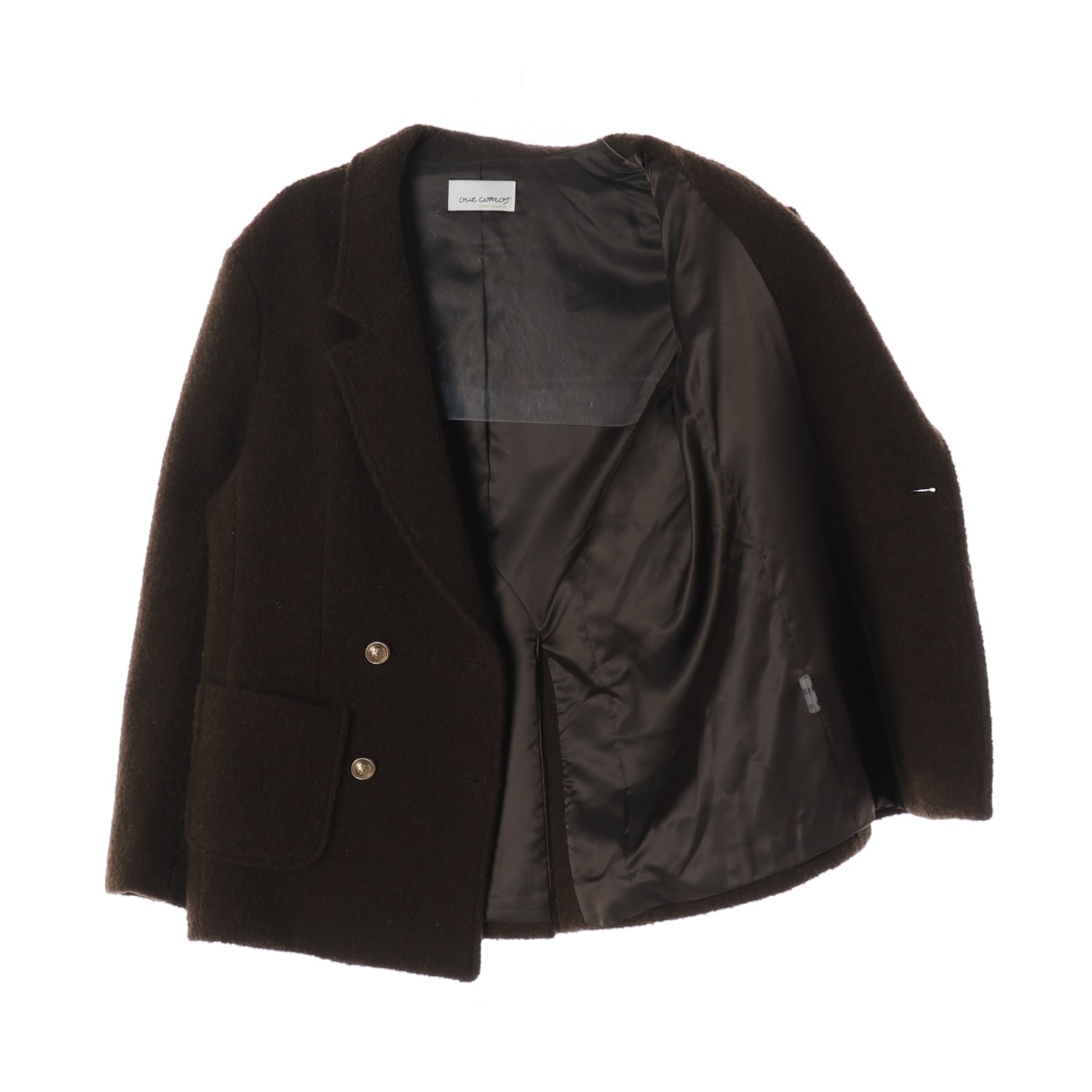 아워코모스 25FW 울 부클 더블 재킷 comos 1273 카키브라운 이미지 2