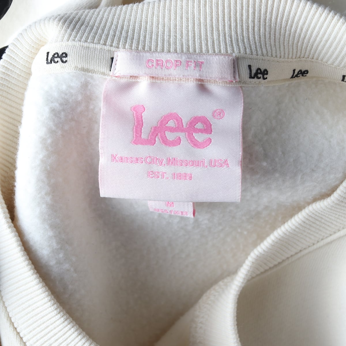 리 Lee 23FW 크롭핏 부클 로고 기모 맨투맨 스웨트셔츠 상세 이미지 3