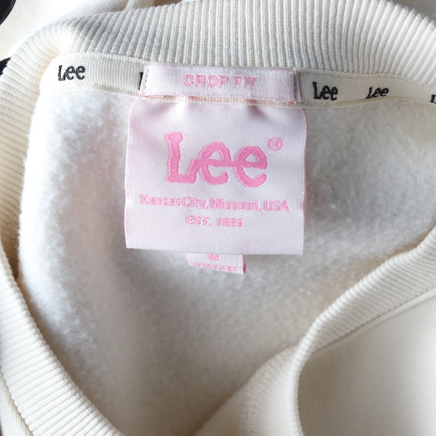 리 Lee 23FW 크롭핏 부클 로고 기모 맨투맨 스웨트셔츠 이미지 3