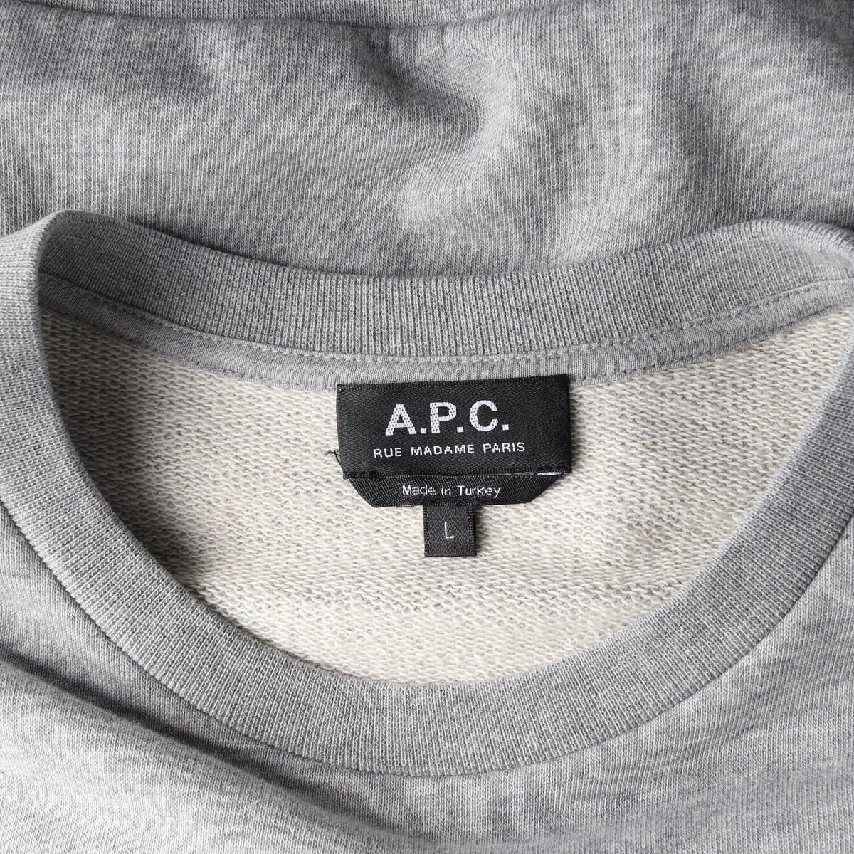 아페쎄 APC 로고 프린트 맨투맨 그레이 스웨트셔츠 상세 이미지 3