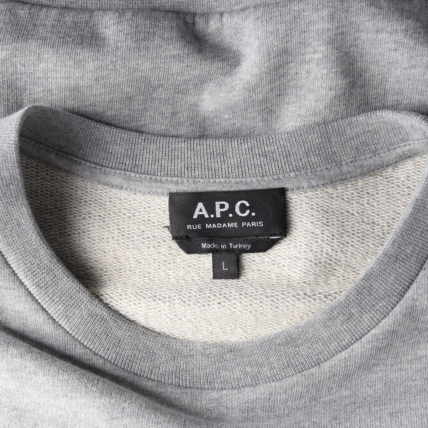 아페쎄 APC 로고 프린트 맨투맨 그레이 스웨트셔츠 이미지 3