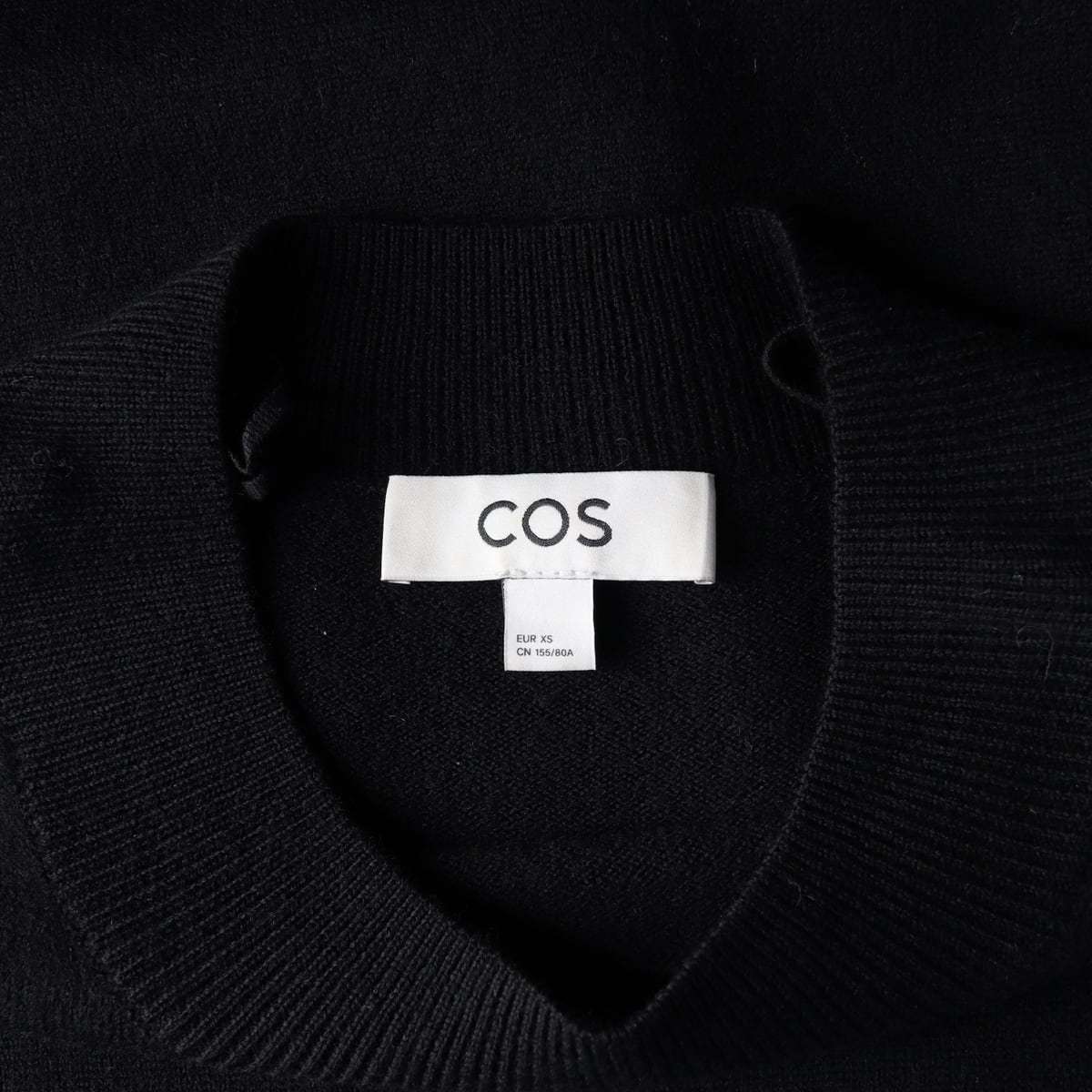 코스COS 울 100% 롱 니트 원피스 블랙 상세 이미지 3