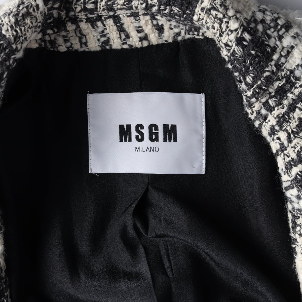 엠에스지엠 MSGM 체크 트위드 재킷 프린지 디테일 상세 이미지 4