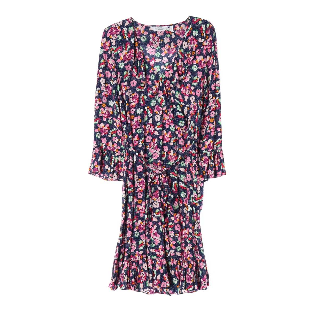 앤아더스토리즈 플로럴 프린트 러플 카라 롱 원피스 상세 이미지 1