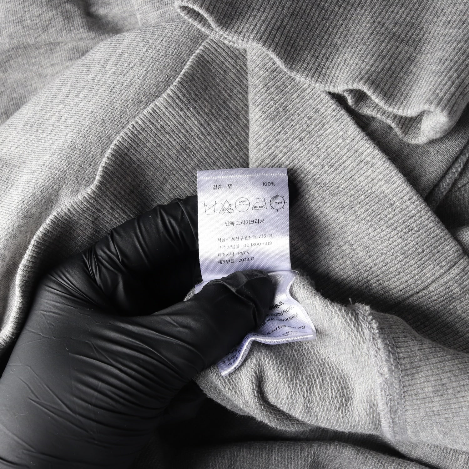 프븏스 PVCS 24SS 크롭 후드티 후디 그레이 이미지 4