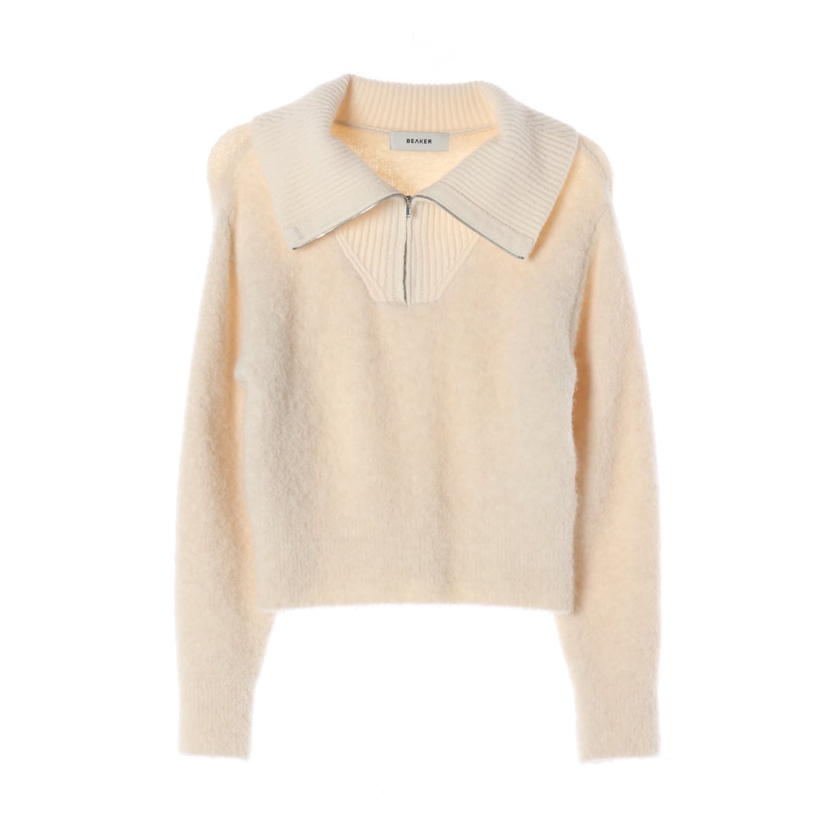 비이커 22FW 알파카 울 블렌드 하프 집업 니트  상세 이미지 1