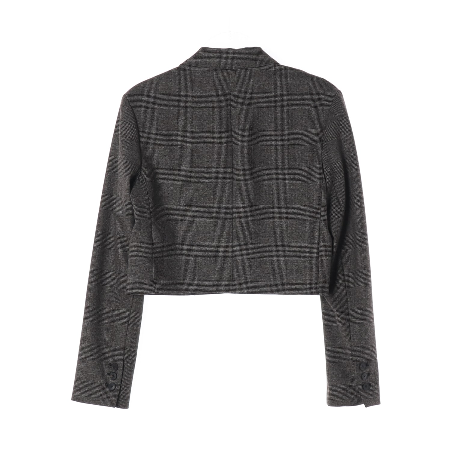 자라 글렌체크 크롭 블레이저 재킷 차콜 이미지 3