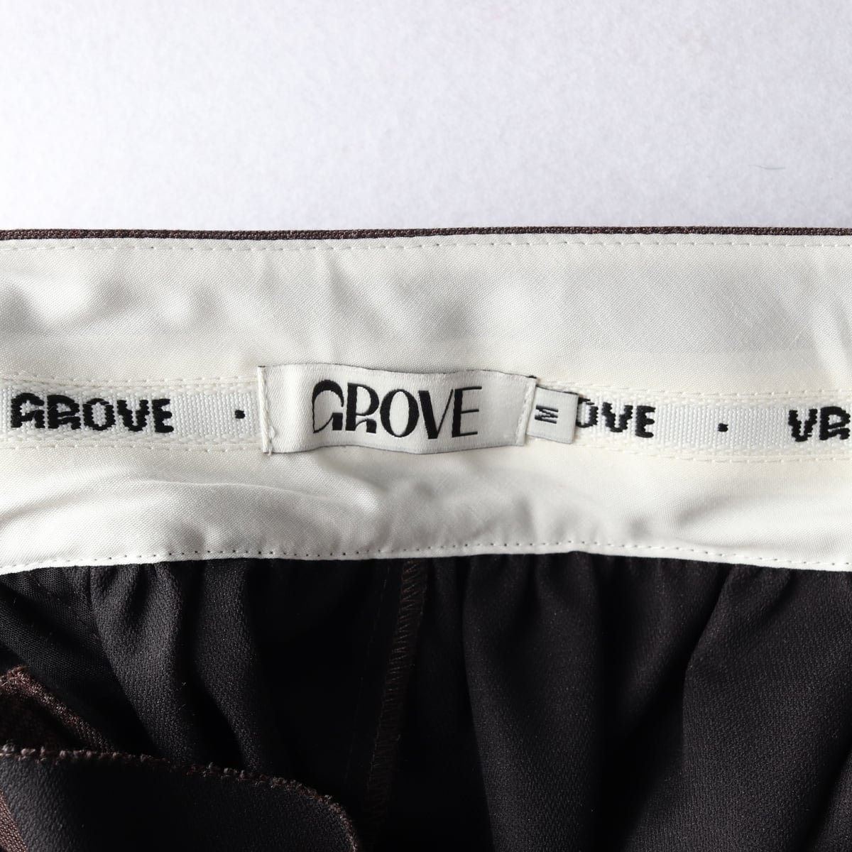 그로브 25FW 마리나 스커트 레이어드 치마 브라운 체크 셋업 상세 이미지 3