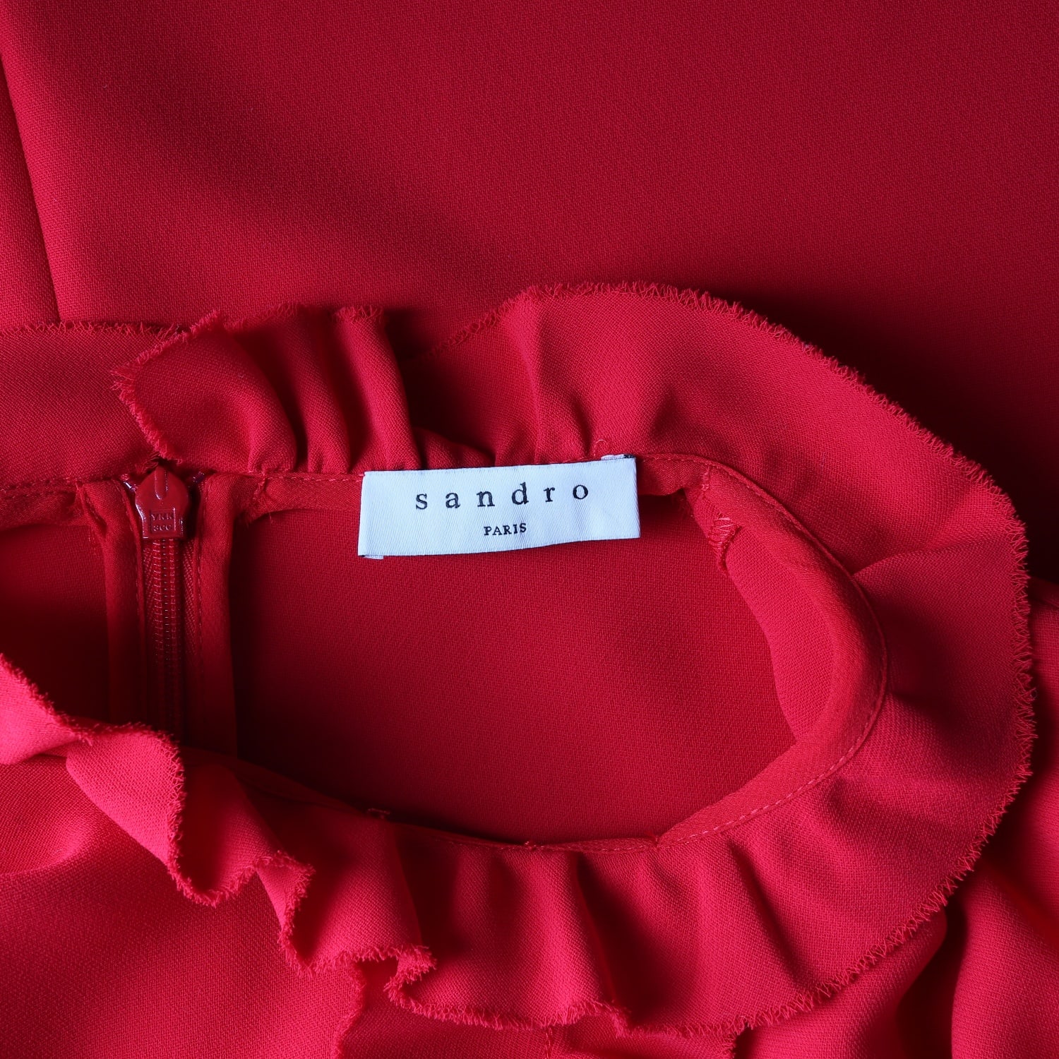 산드로 Artifice 러플 미디 원피스 레드 이미지 3