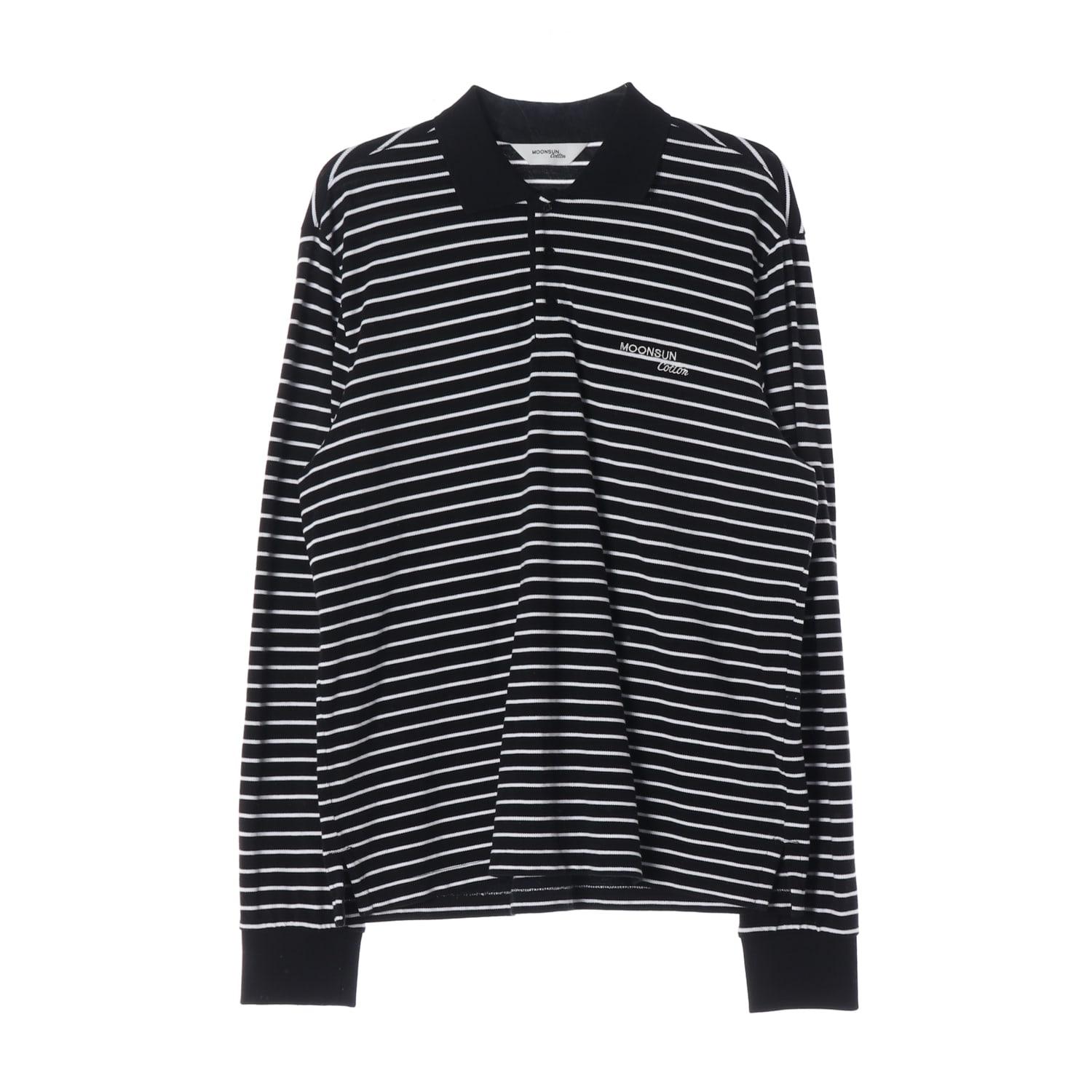 문선 24FW 스트라이프 긴팔 카라티 폴로셔츠 블랙 이미지 1