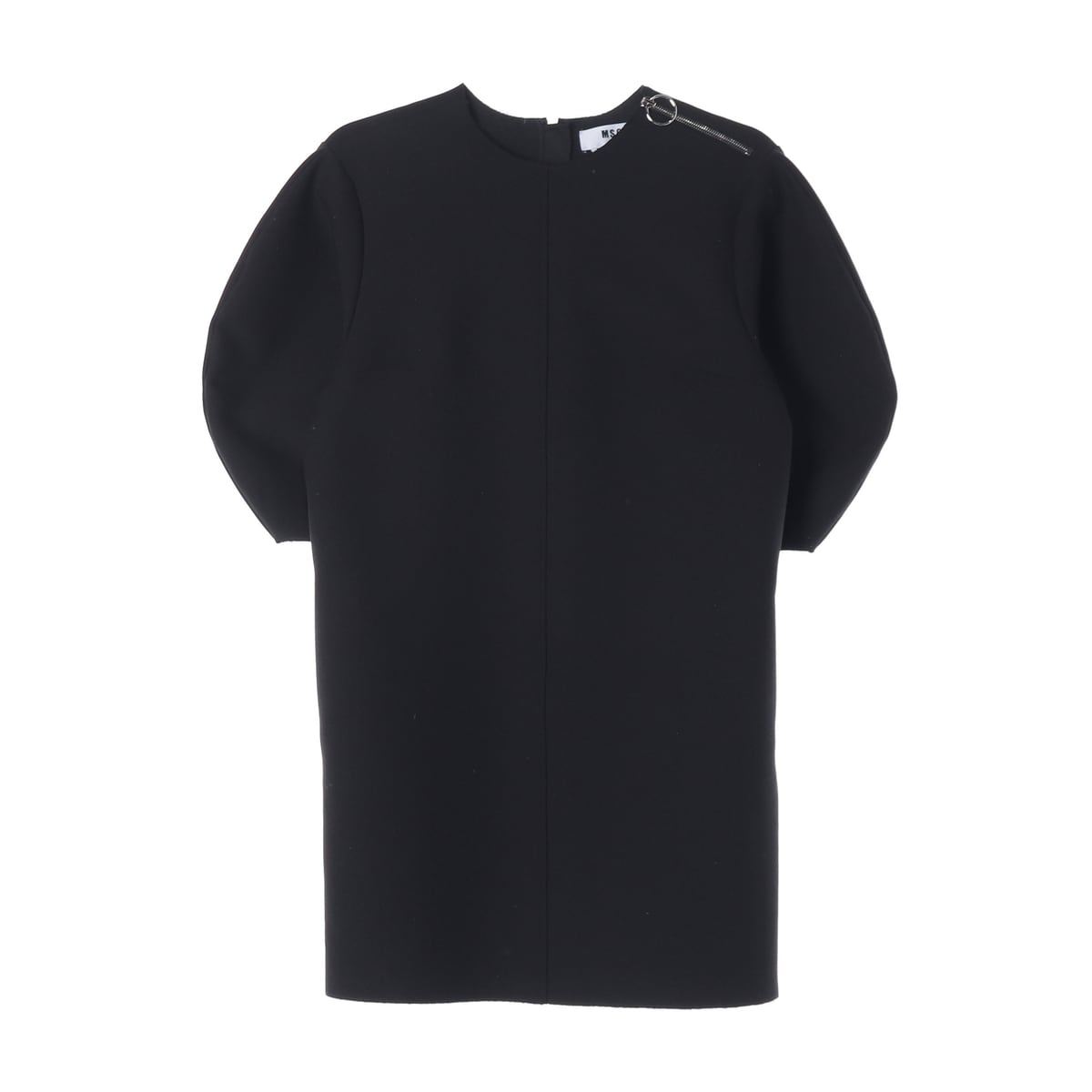 엠에스지엠 MSGM 퍼프 반팔 지퍼 디테일 원피스 블랙 상세 이미지 1