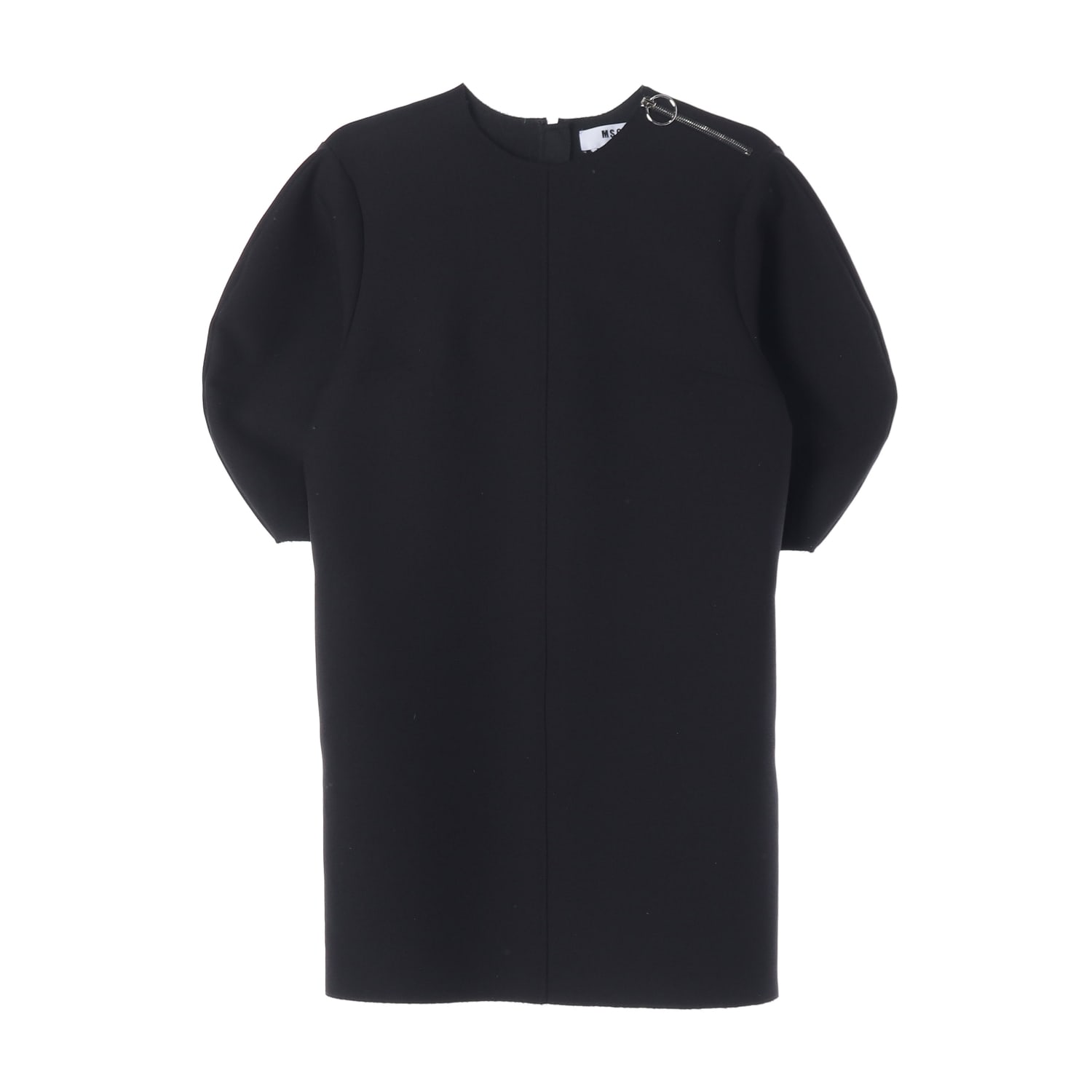 엠에스지엠 MSGM 퍼프 반팔 지퍼 디테일 원피스 블랙 이미지 1