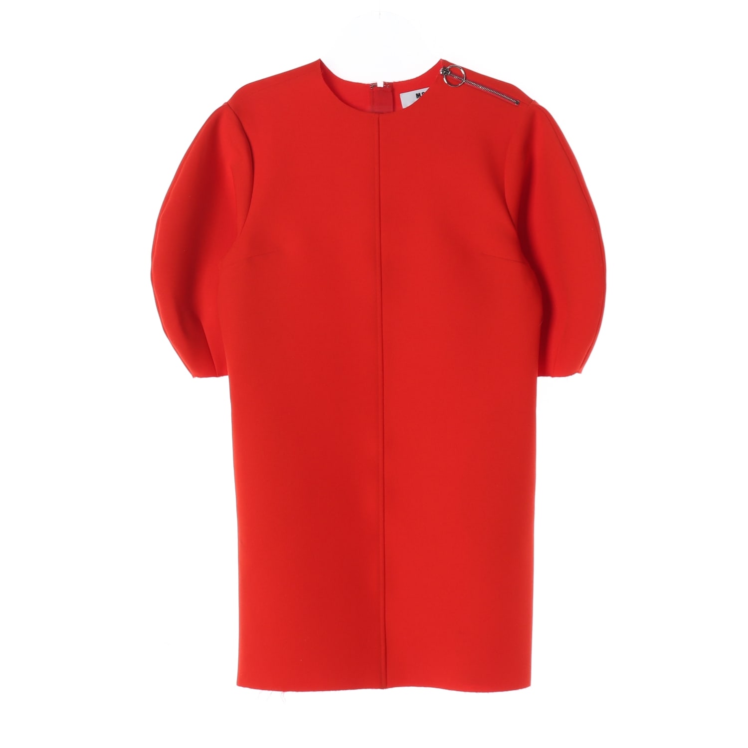 엠에스지엠 MSGM 퍼프 반팔 지퍼 디테일 원피스 레드  이미지 1