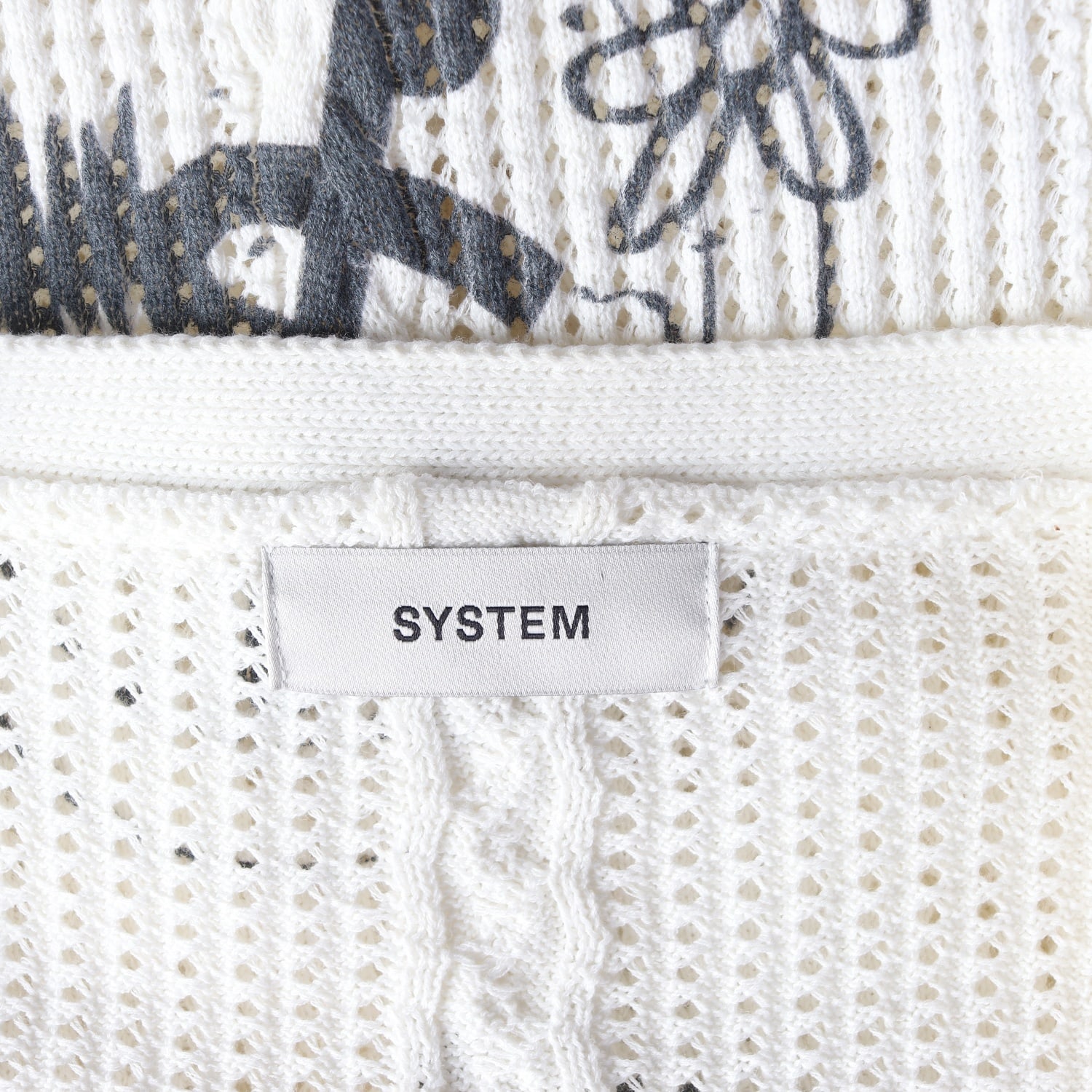 시스템 옴므 21SS 그래픽 니트 오버핏 가디건 아이보리 이미지 3