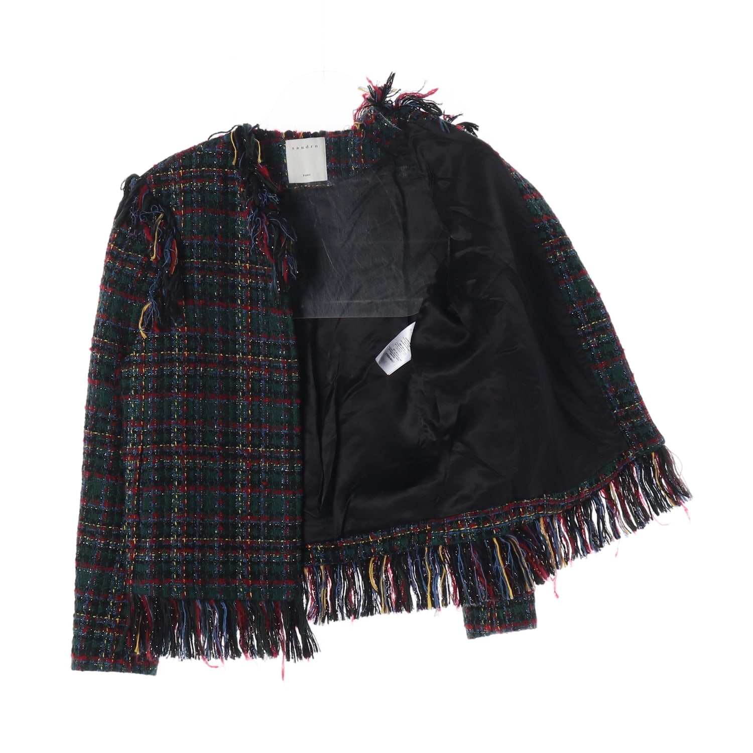 산드로 트위드 프린지 재킷 자켓 그린 이미지 2