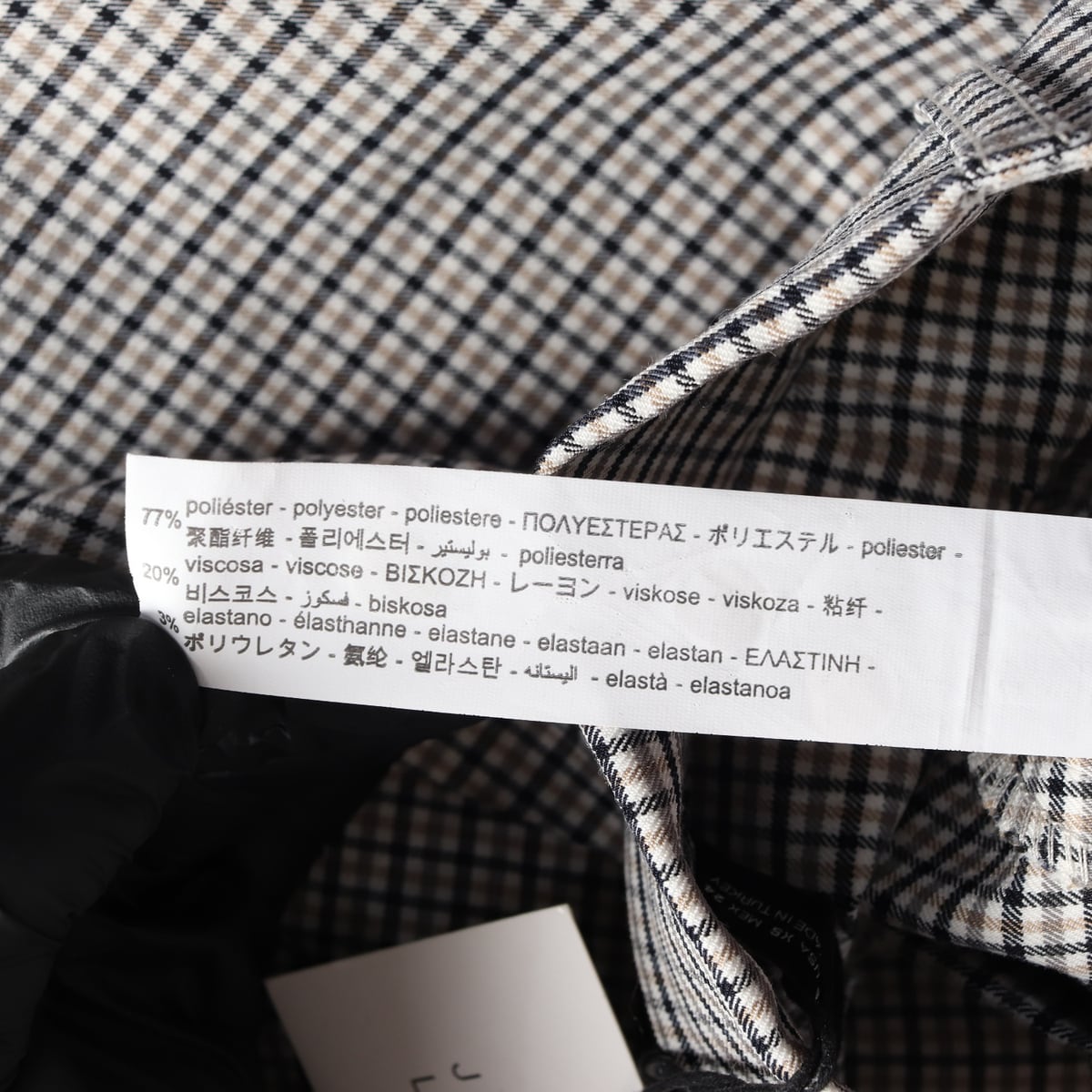 (새상품) 자라 체크 패턴 슬림핏 팬츠 블랙 베이지  상세 이미지 4