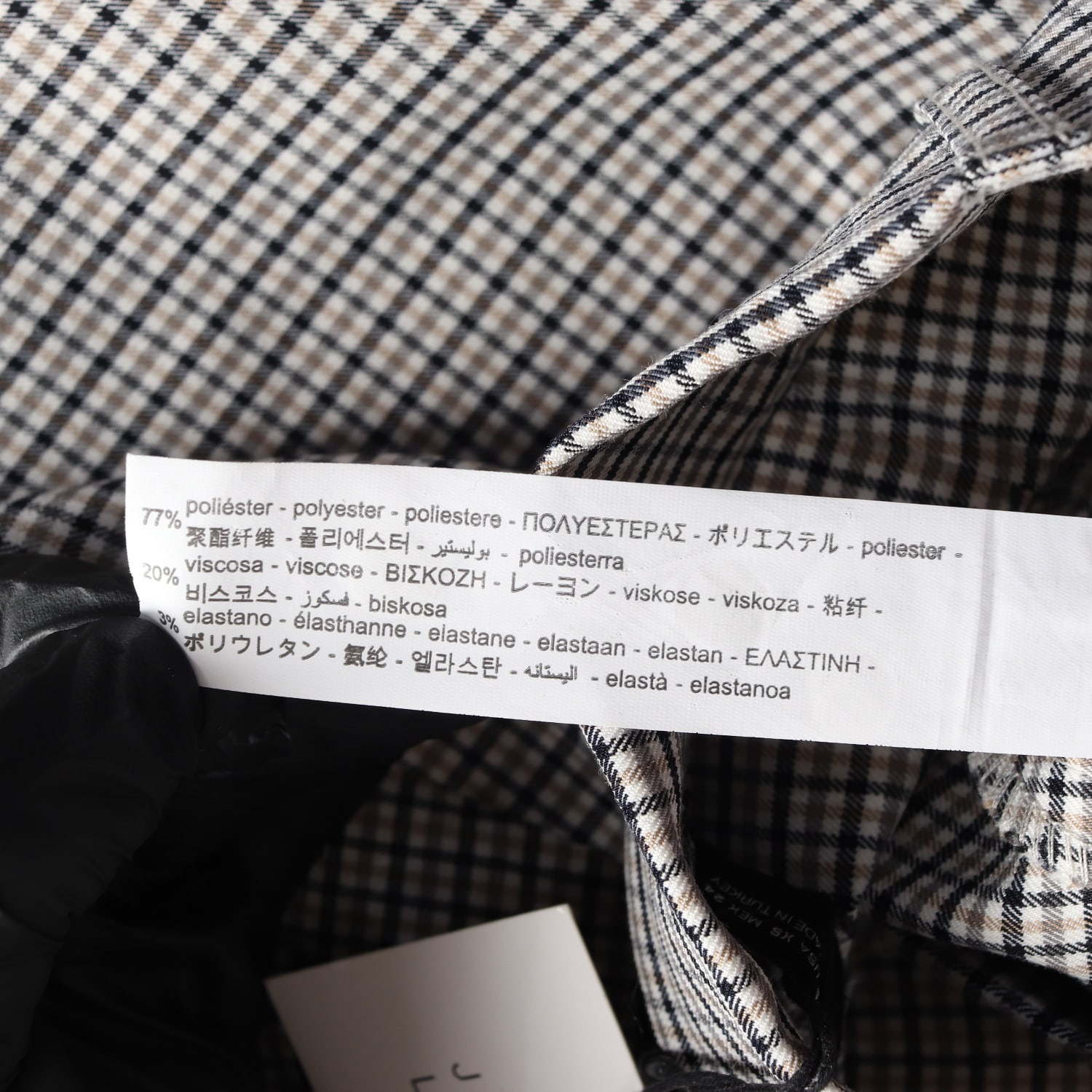 (새상품) 자라 체크 패턴 슬림핏 팬츠 블랙 베이지  이미지 4