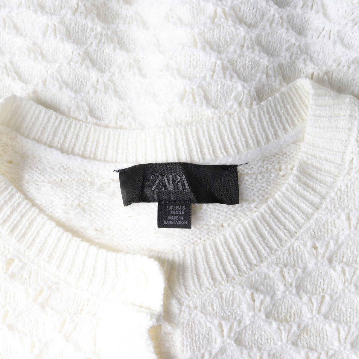 자라 프릴 디테일 라운드 니트 가디건 아이보리  상세 이미지 3