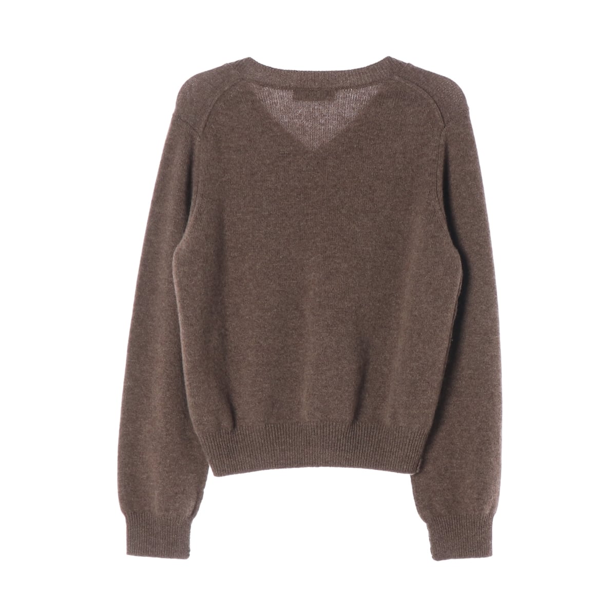 구호플러스 24FW 울 100% 브이넥  스웨터 브라운 상세 이미지 2