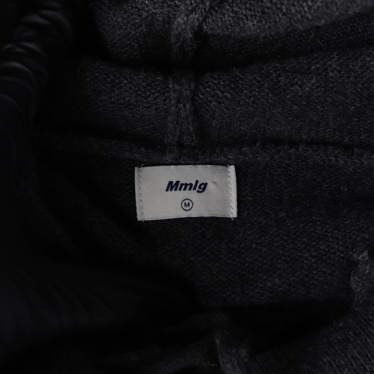 엠엠엘지 mmlg 1987 레터링 후드 니트 후디 스웨터 차콜 상세 이미지 3