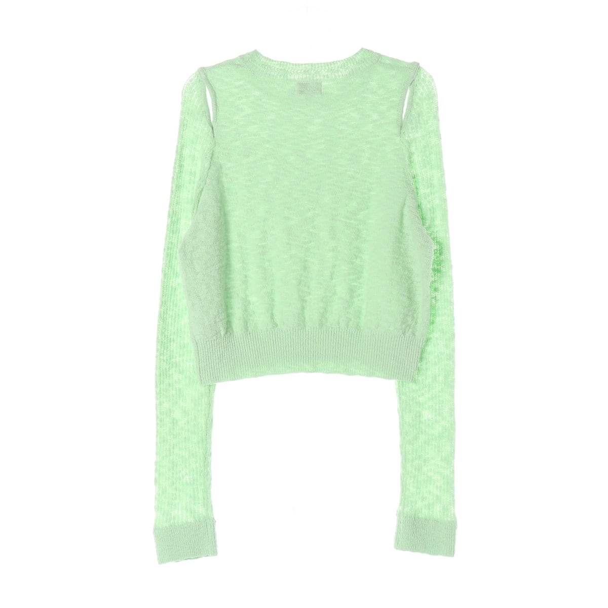 커버낫 24SS 컷아웃 니트 스웨터 라이트라임 상세 이미지 2
